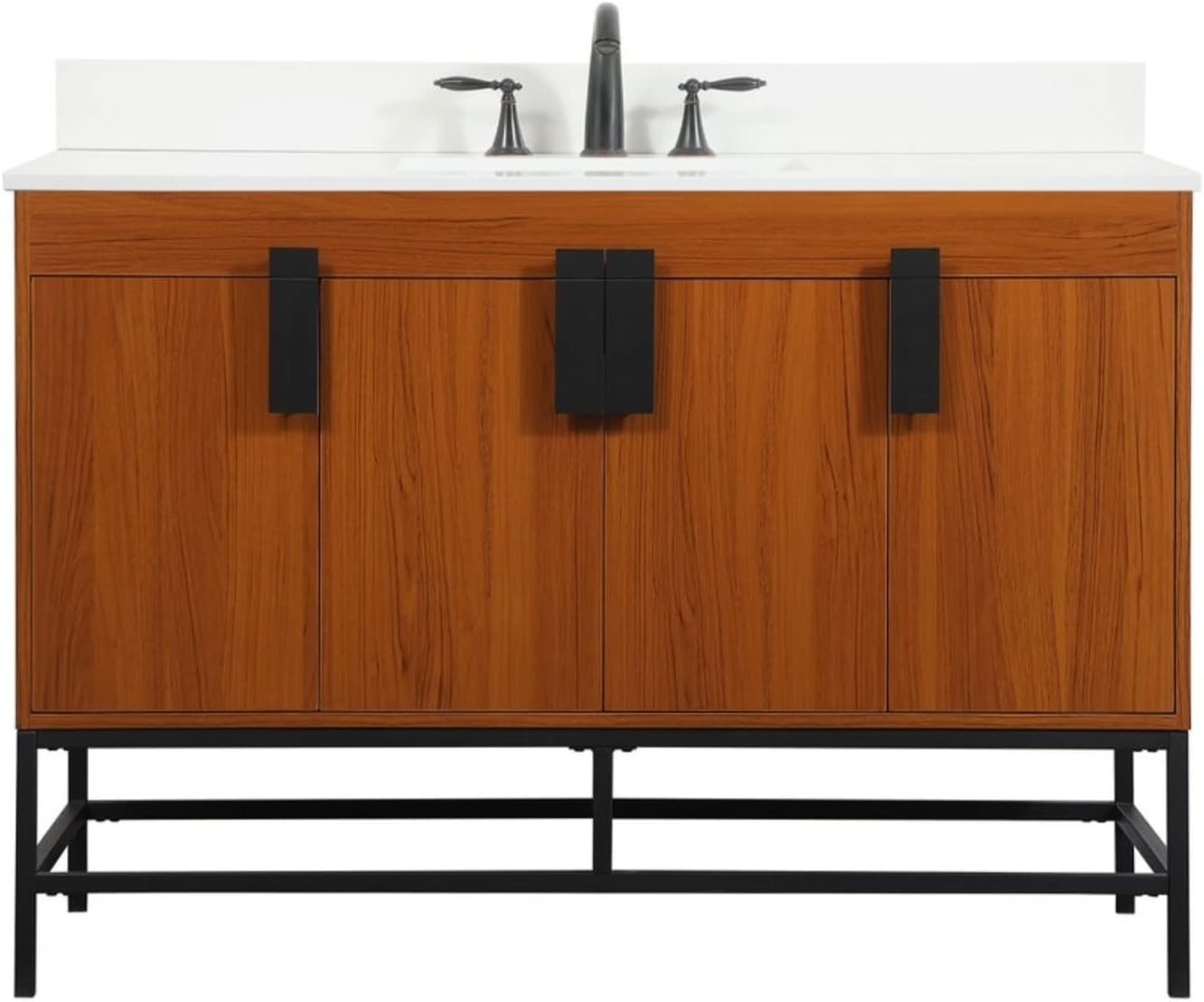 Elegant Kitchen and Bath 48 Inch Single Bathroom Vanity in Teak with Backsplash