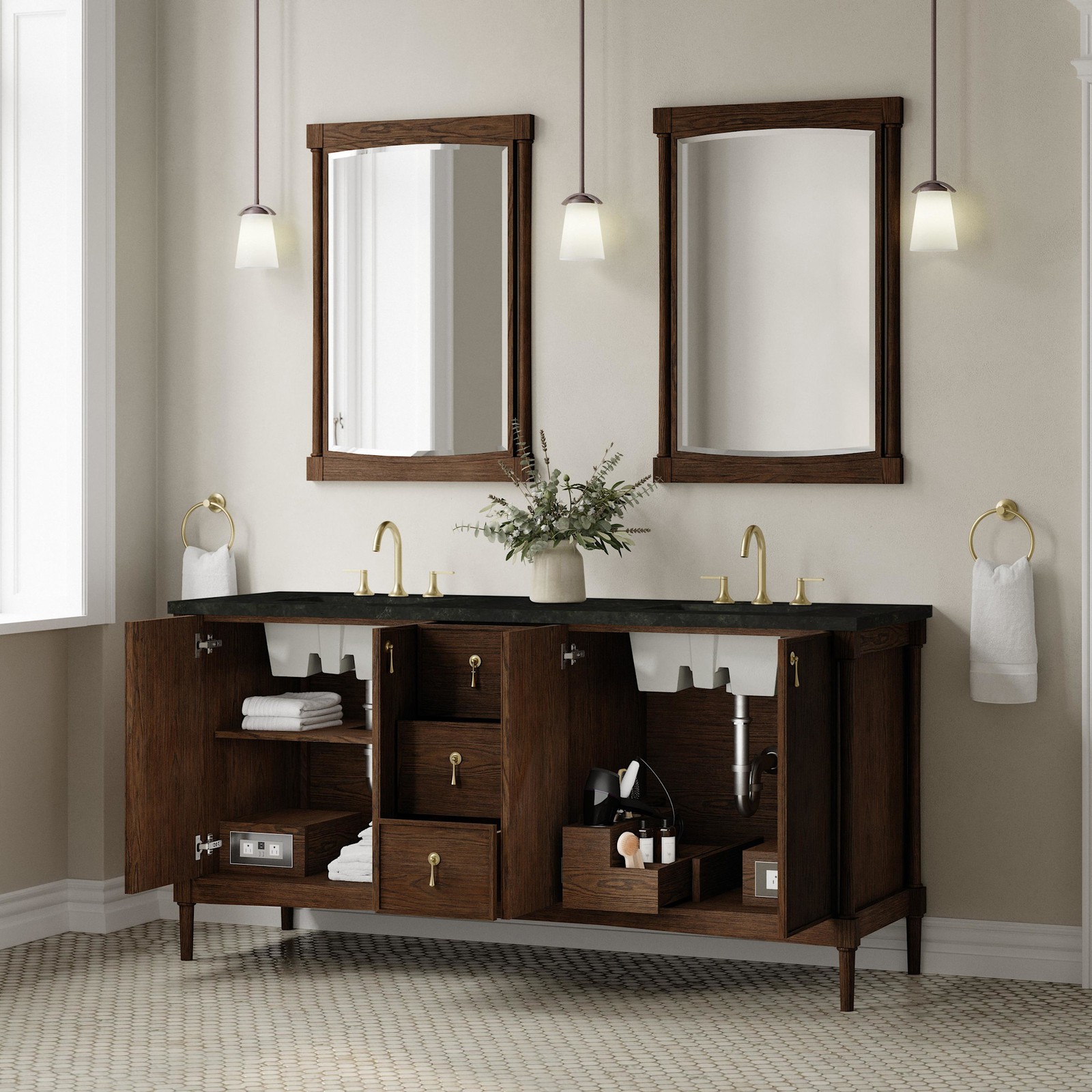 James Martin Vanities D680-V72-3PHT Kinnsden 72″ – Sable Oak