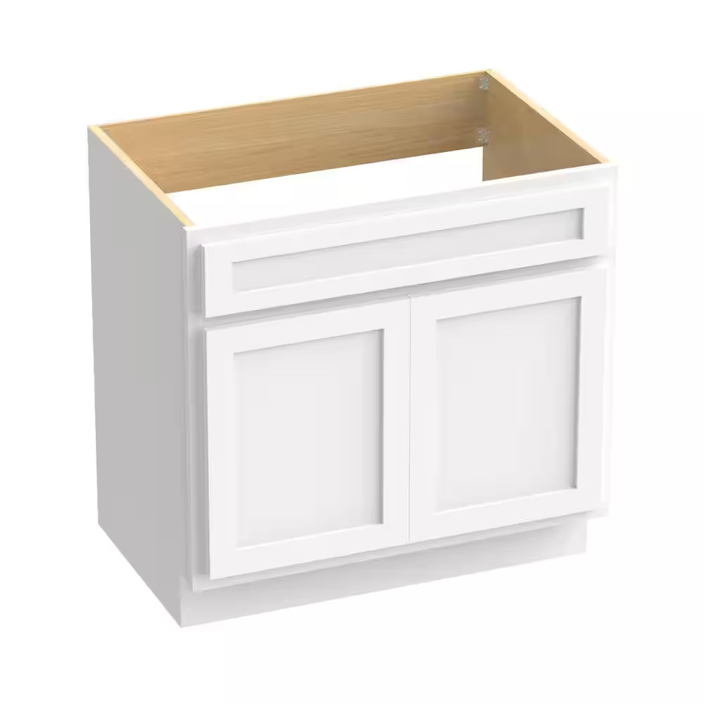 30 In. W X 21 In. D X 32.5 In. H 2-Doors Bath Vanity Cabinet Only in White (Unas