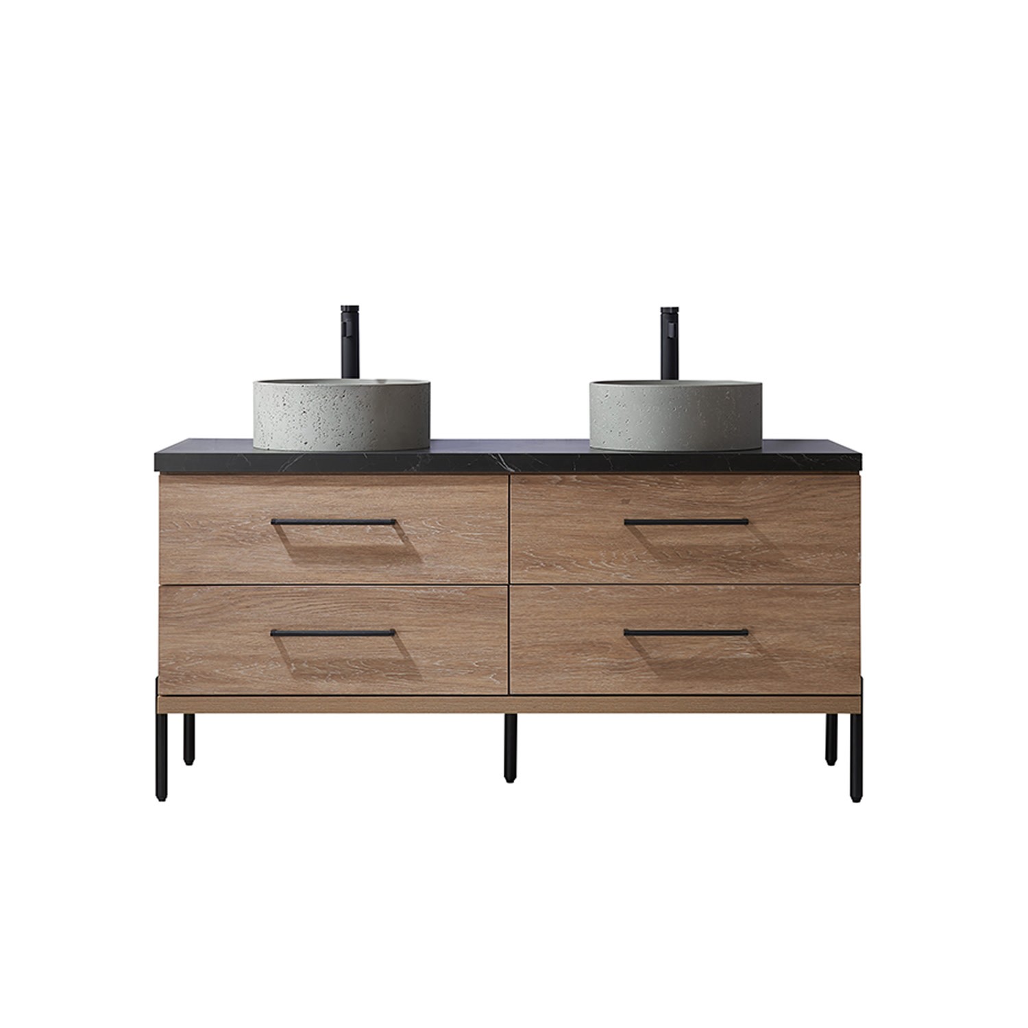 Miseno MV-NM-705160R Trento 60″ – North American Oak / Black