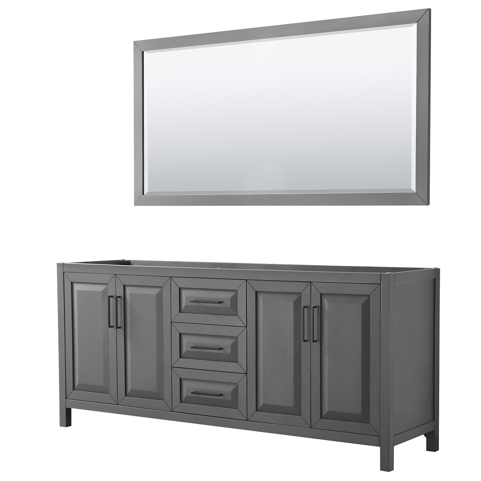 Wyndham Collection WCV252580DCXSXXM70 Daria 79″ Double – Dark Gray / Matte Black