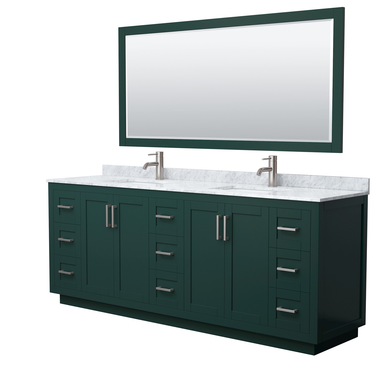 Wyndham Collection WCF2929-84D-NAT-M70 Miranda 84″ – Dark Blue / White Carrara