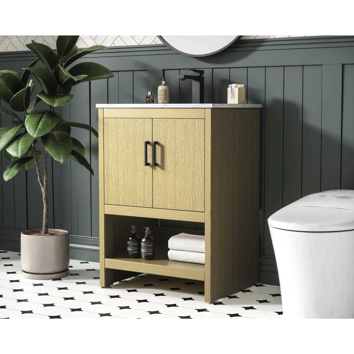 Elegant Lighting VF25224MHB Ira 24 X 34 inch Honey Brown Bathroom Vanity Cabinet
