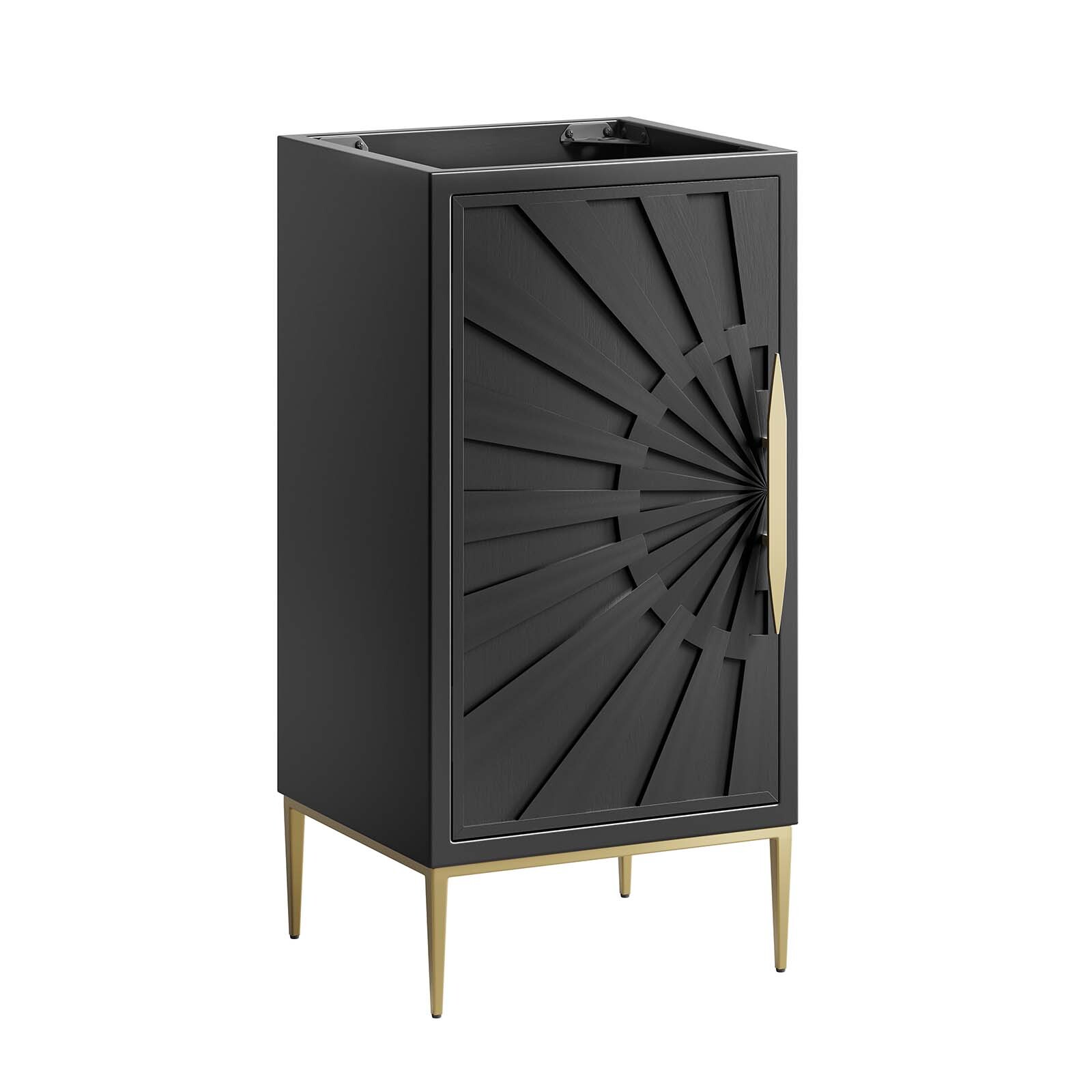 Modway Awaken 18″ Bathroom Vanity Cabinet in Black – Sink Basin Not Included