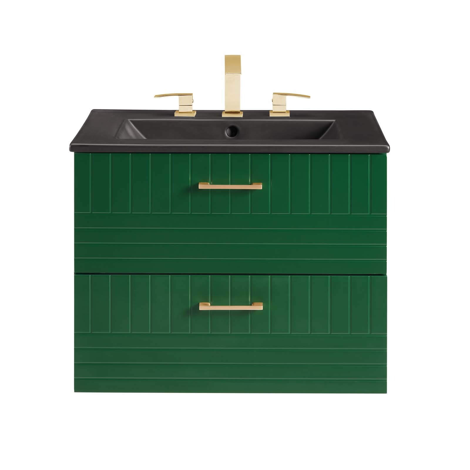 Modway Daybreak 24″ Wall-Mount Bathroom Vanity in Green Black
