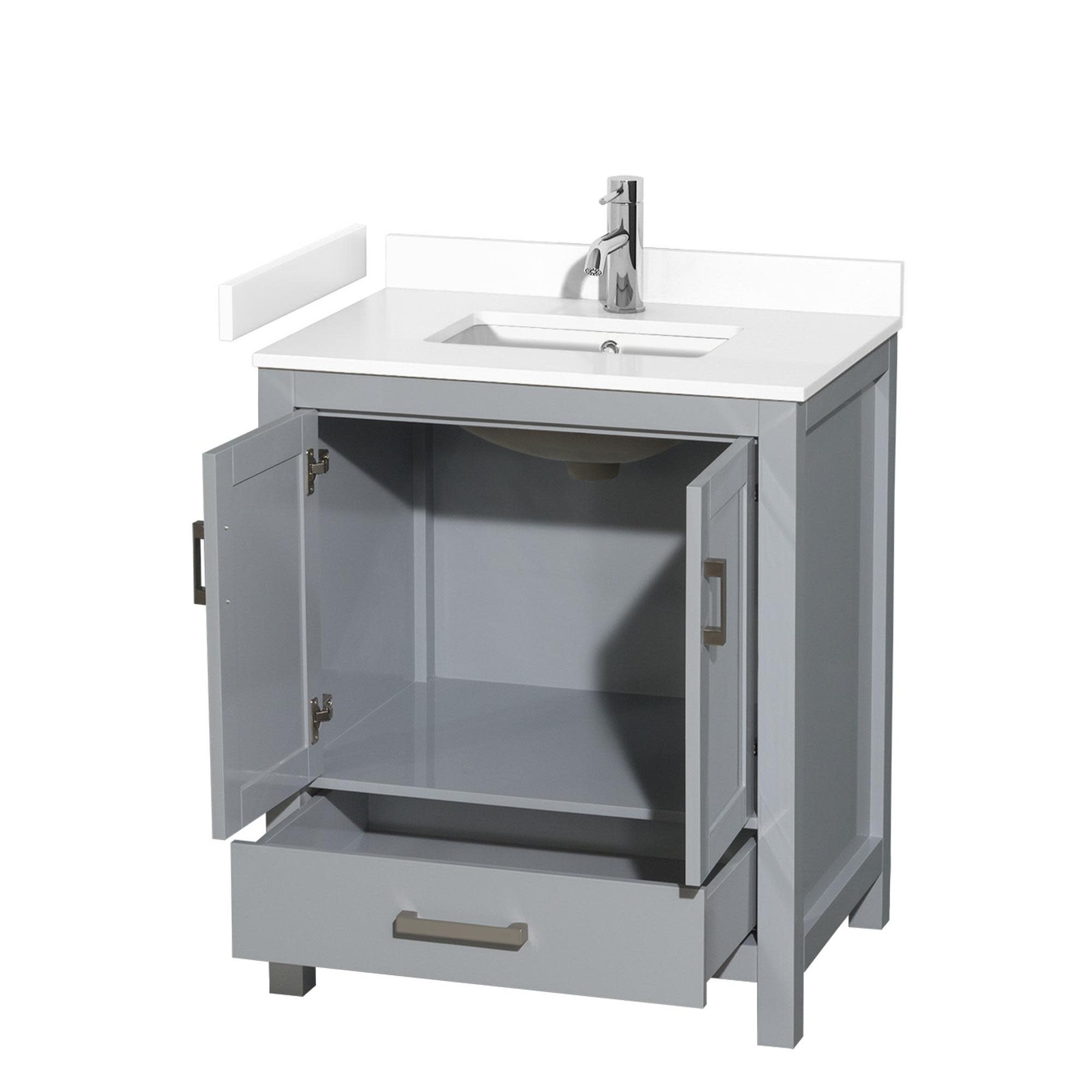Wyndham Collection WCS141430S-VCA-MXX Sheffield 30″ – White / Carrara Cultured