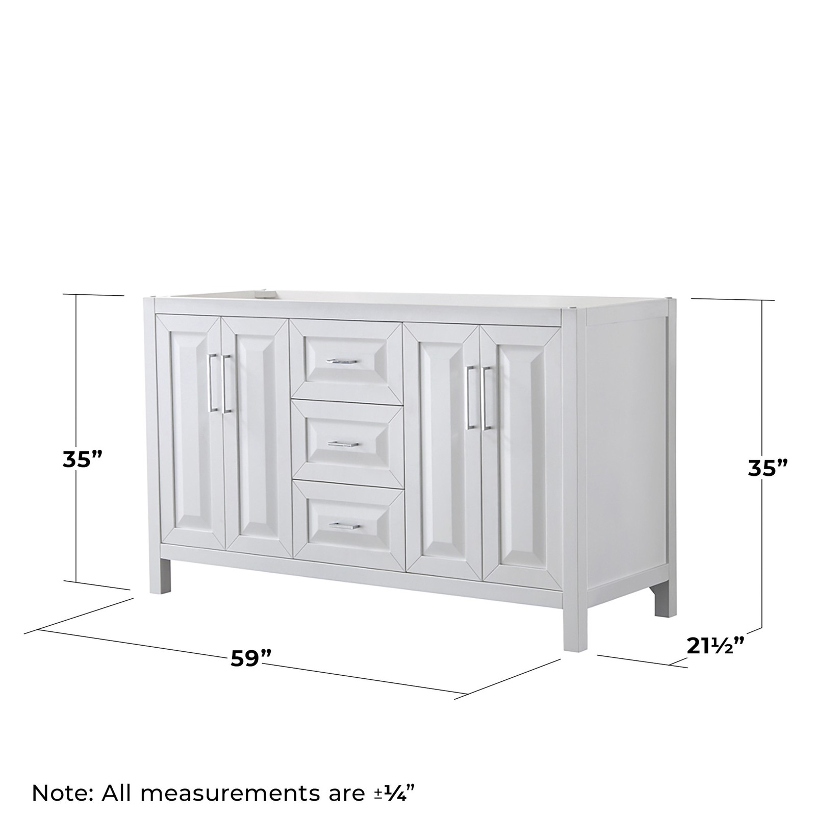 Wyndham Collection WCV252560DCXSXXM58 Daria 59″ Double – White / Brushed Gold