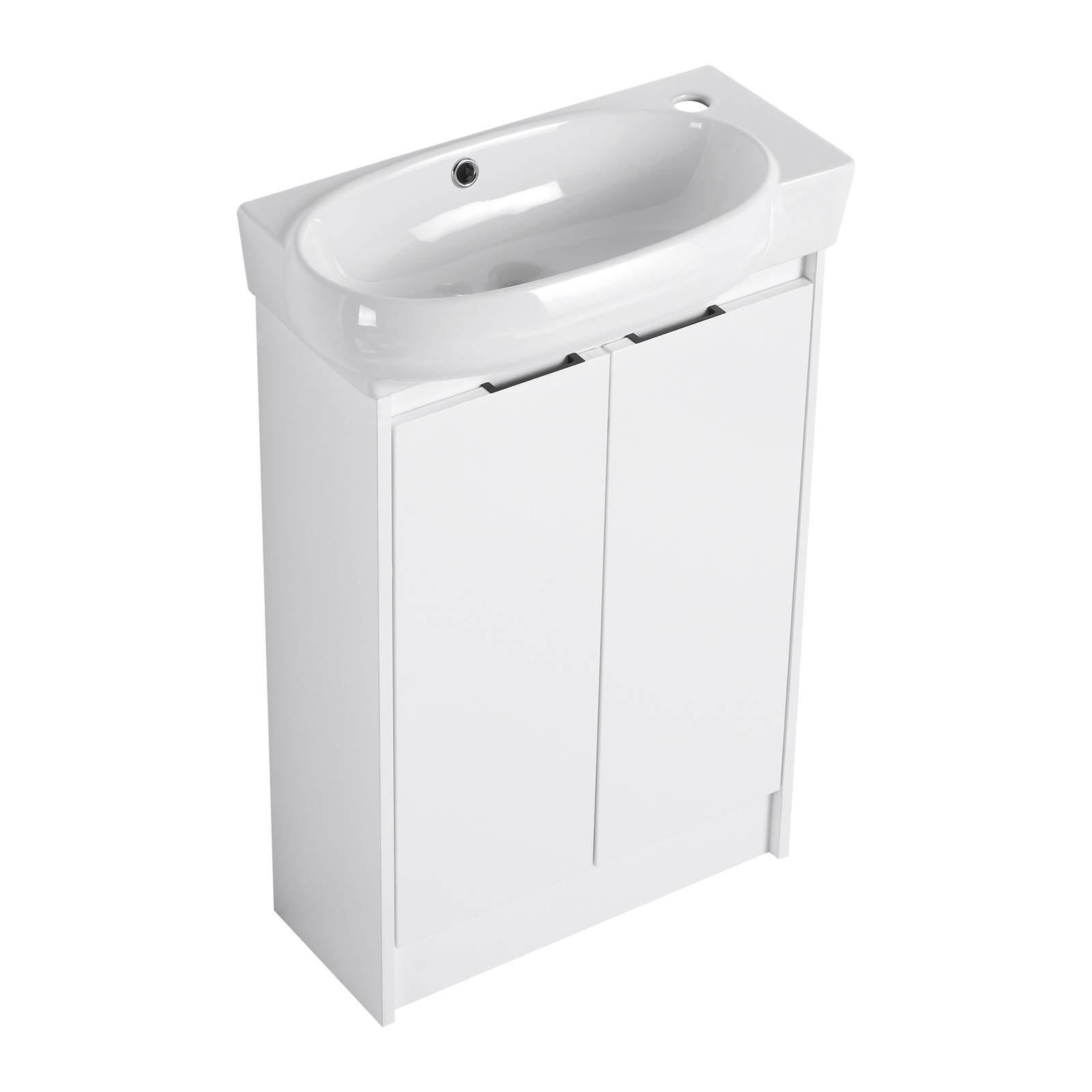 23 In Wood Bathroom Vanity Cabinet Ceramic Sink Combo Countertop For Small Space