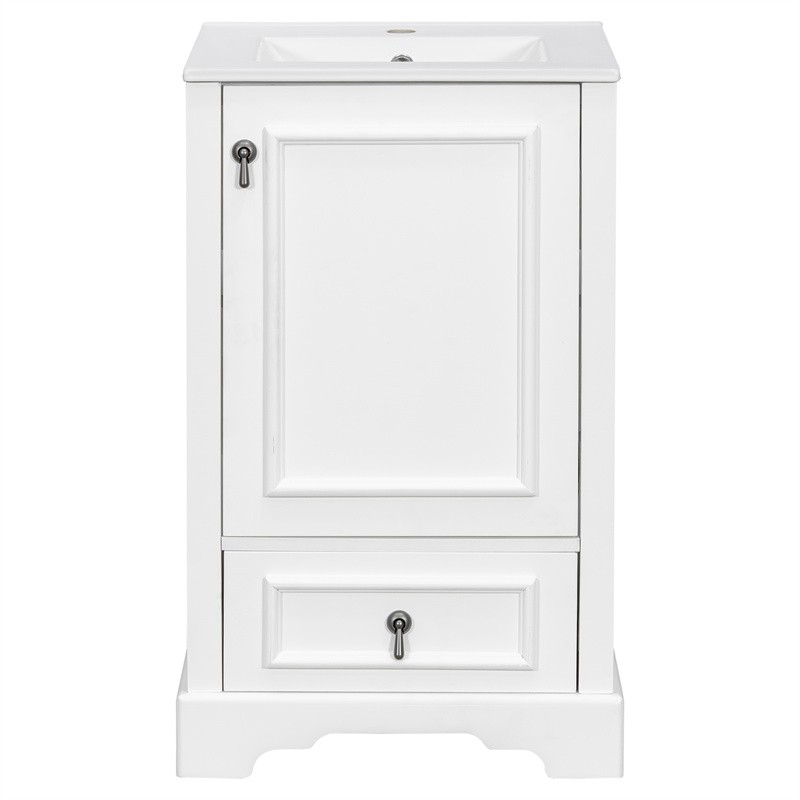 20 In Modern Bathroom Vanity with Ceramic Sink,Soft Close Door,Adjustable Shelf