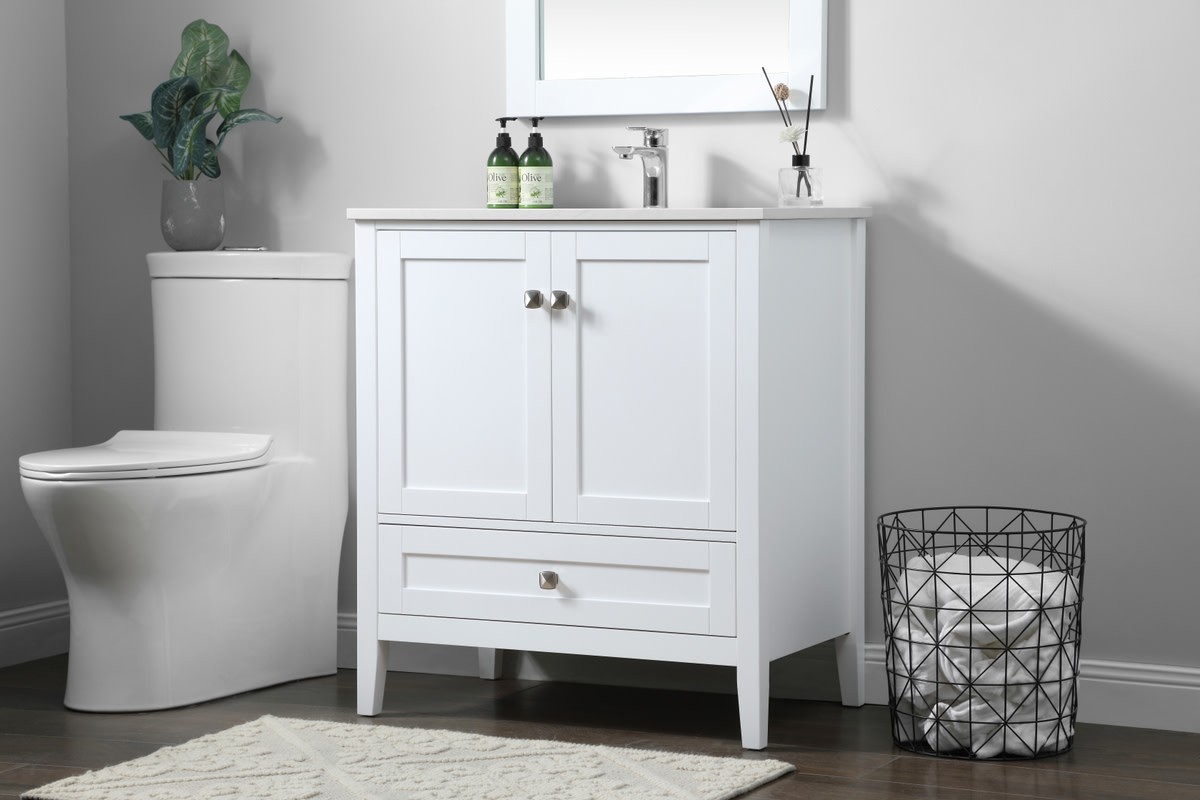 Elegant Lighting VF21130 Hamilton 30″ – White