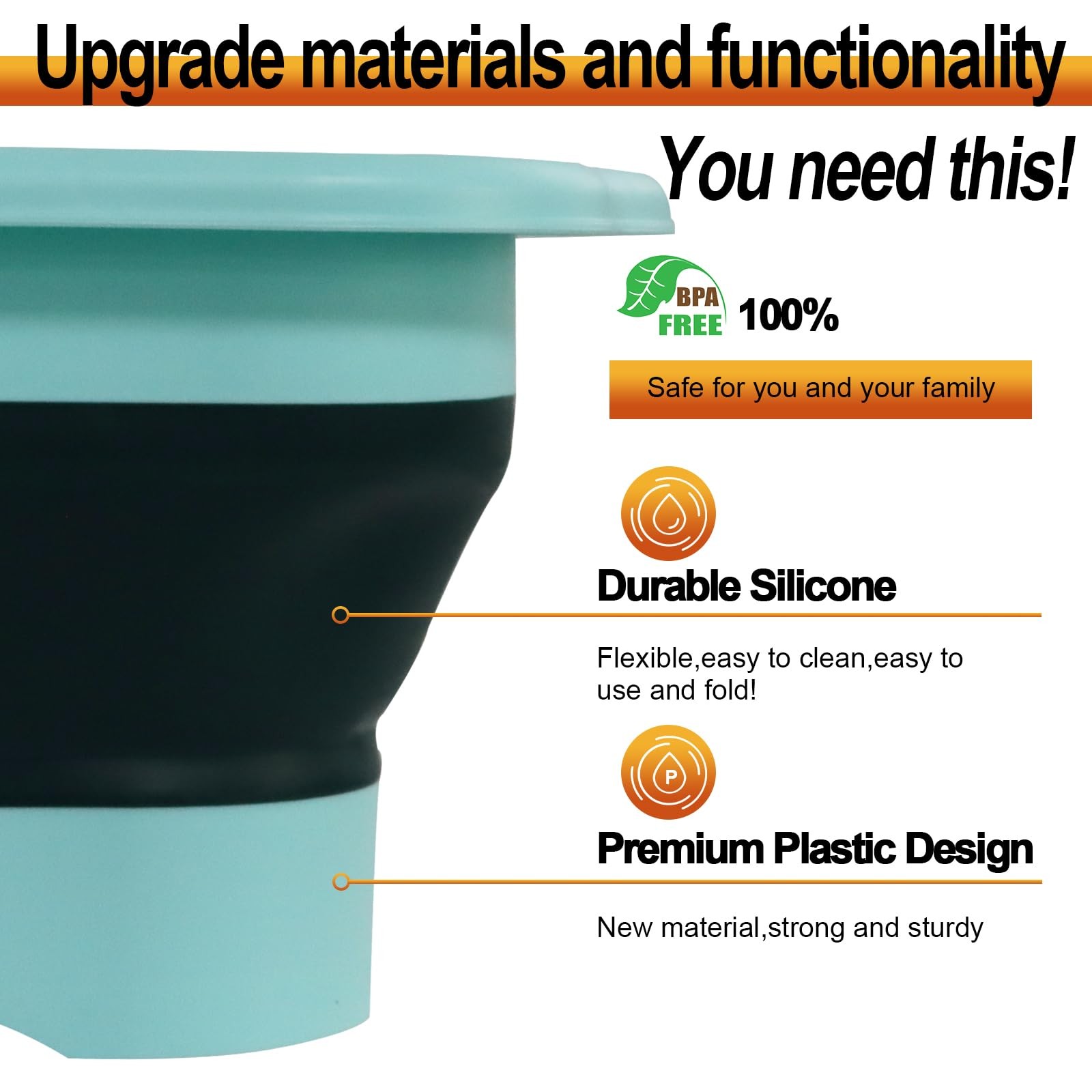 Zimso 2.77 Gallon 10.5L Collapsible Dish Basin Drain Plug Green Camping Dish