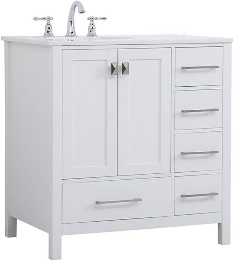 Elegant Lighting VF18832WH 32 inch Single Bathroom Vanity in White