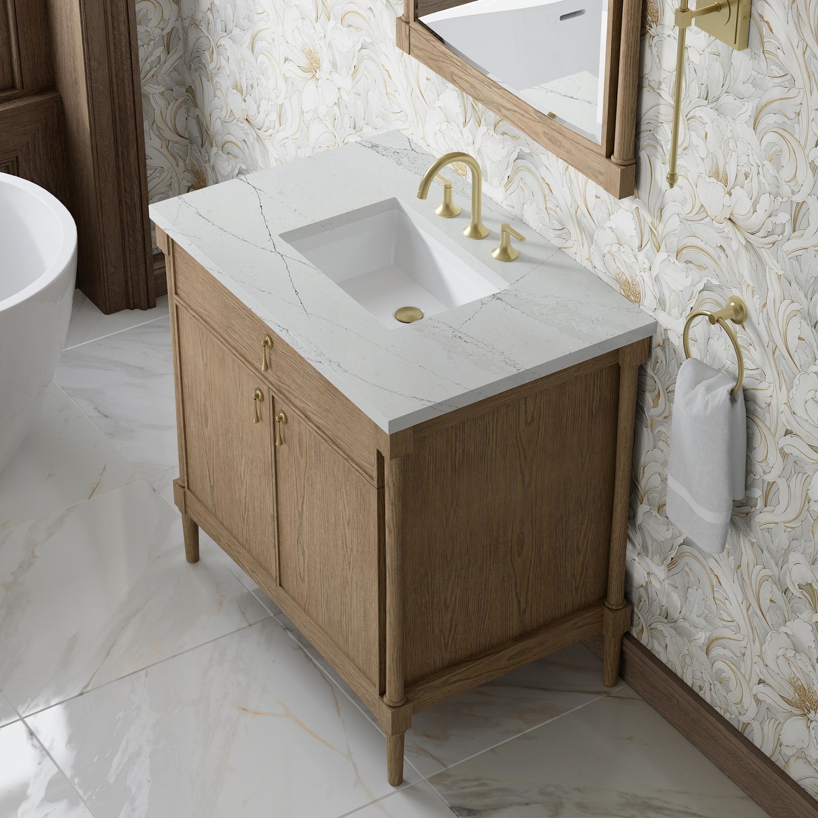James Martin Vanities D680-V36-3ENC Kinnsden 36″ – Sable Oak