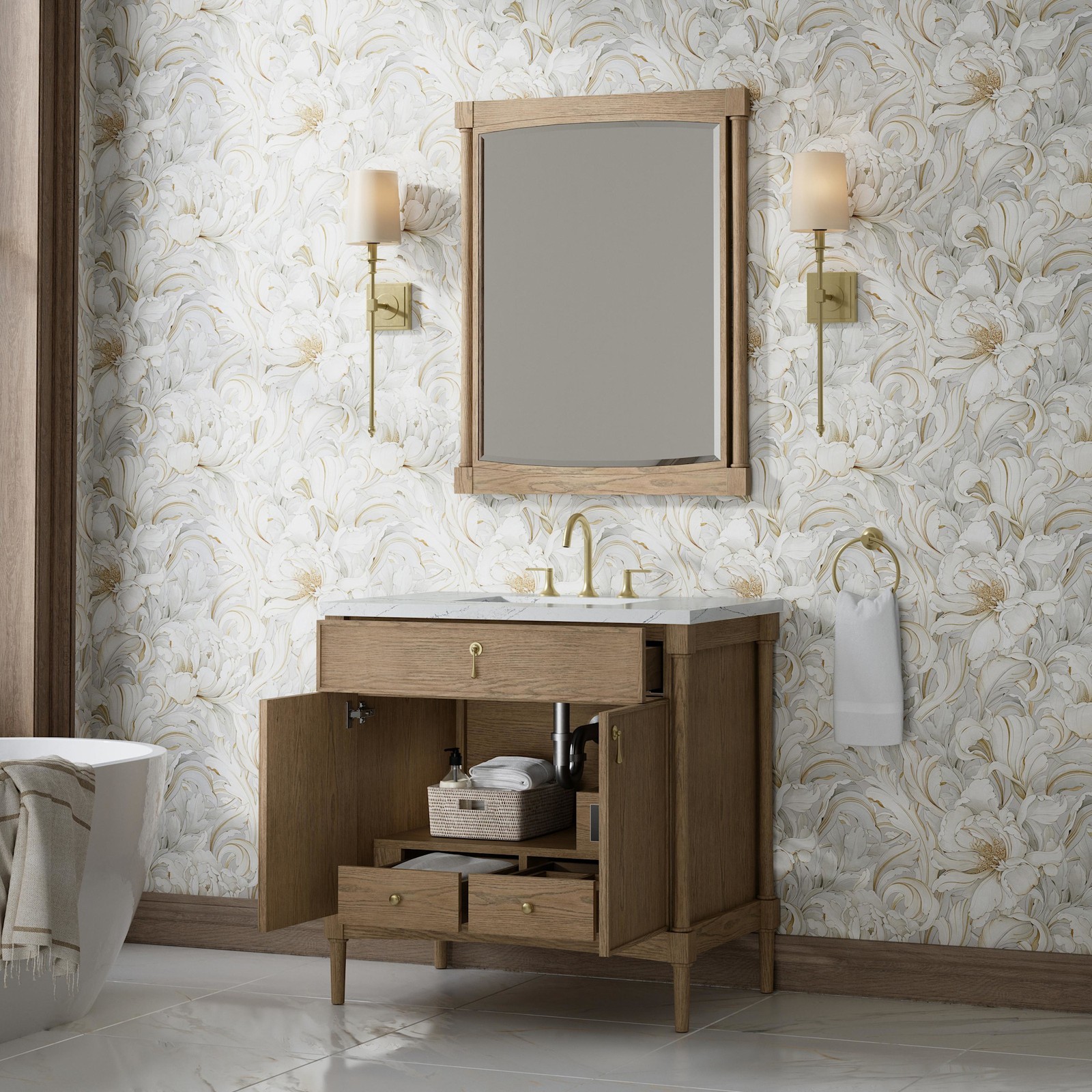 James Martin Vanities D680-V36-3ENC Kinnsden 36″ – Sable Oak