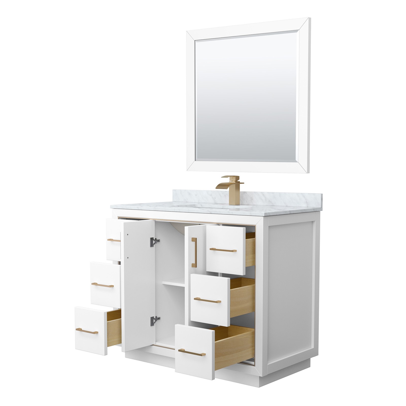 Wyndham Collection WCF1111-42S-NAT-M34 Icon 42″ – Dark Gray / Brushed Nickel