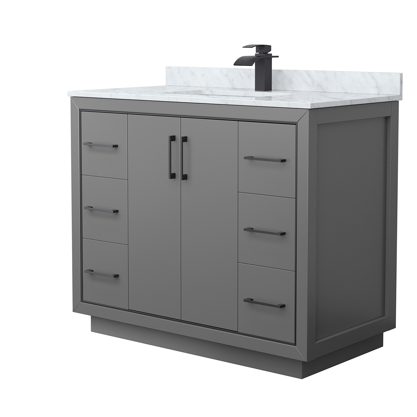 Wyndham Collection WCF1111-42S-NAT-MXX Icon 42″ – Dark Gray / Matte Black