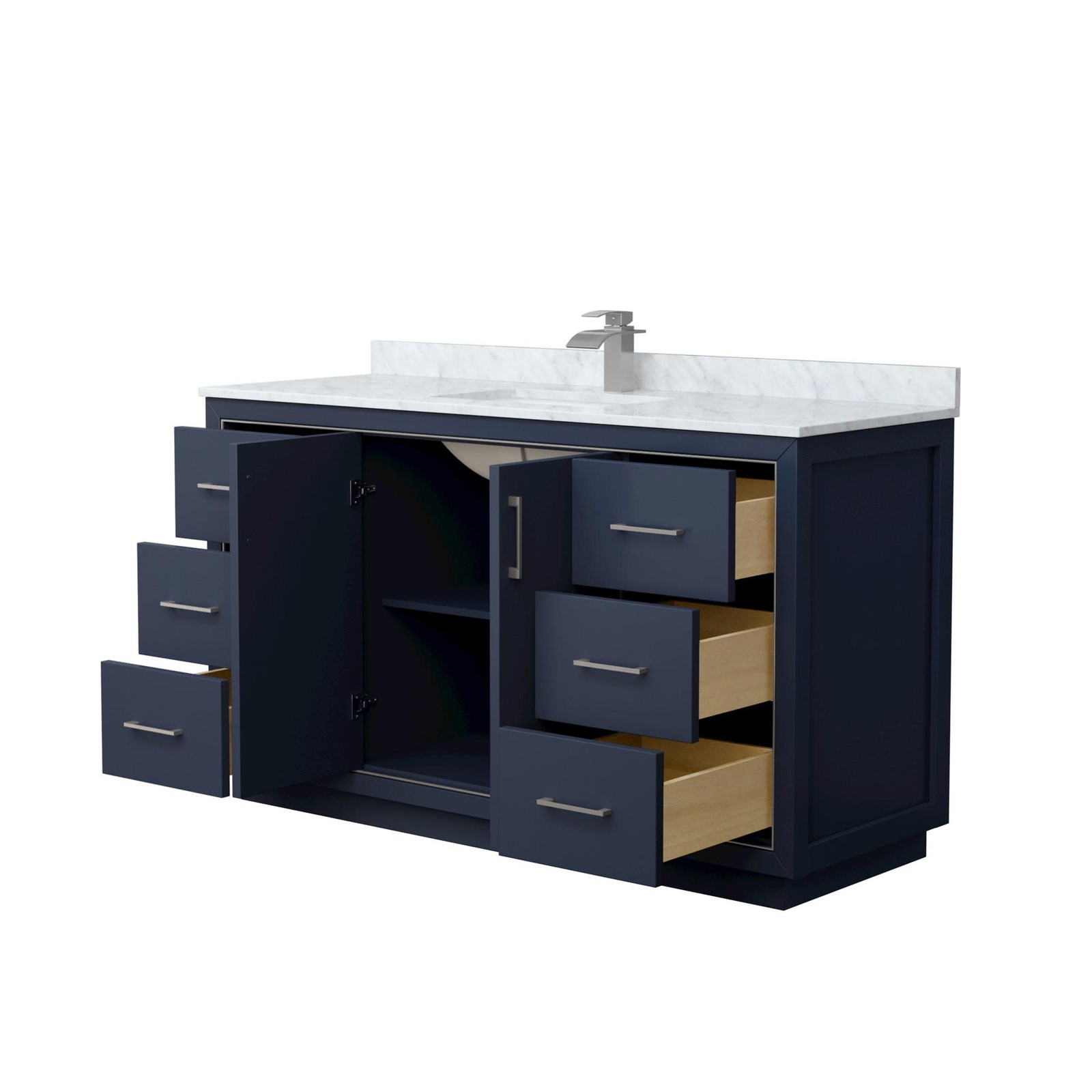 Wyndham Collection WCF1111-60S-NAT-MXX Icon 60″ – Dark Gray / Matte Black