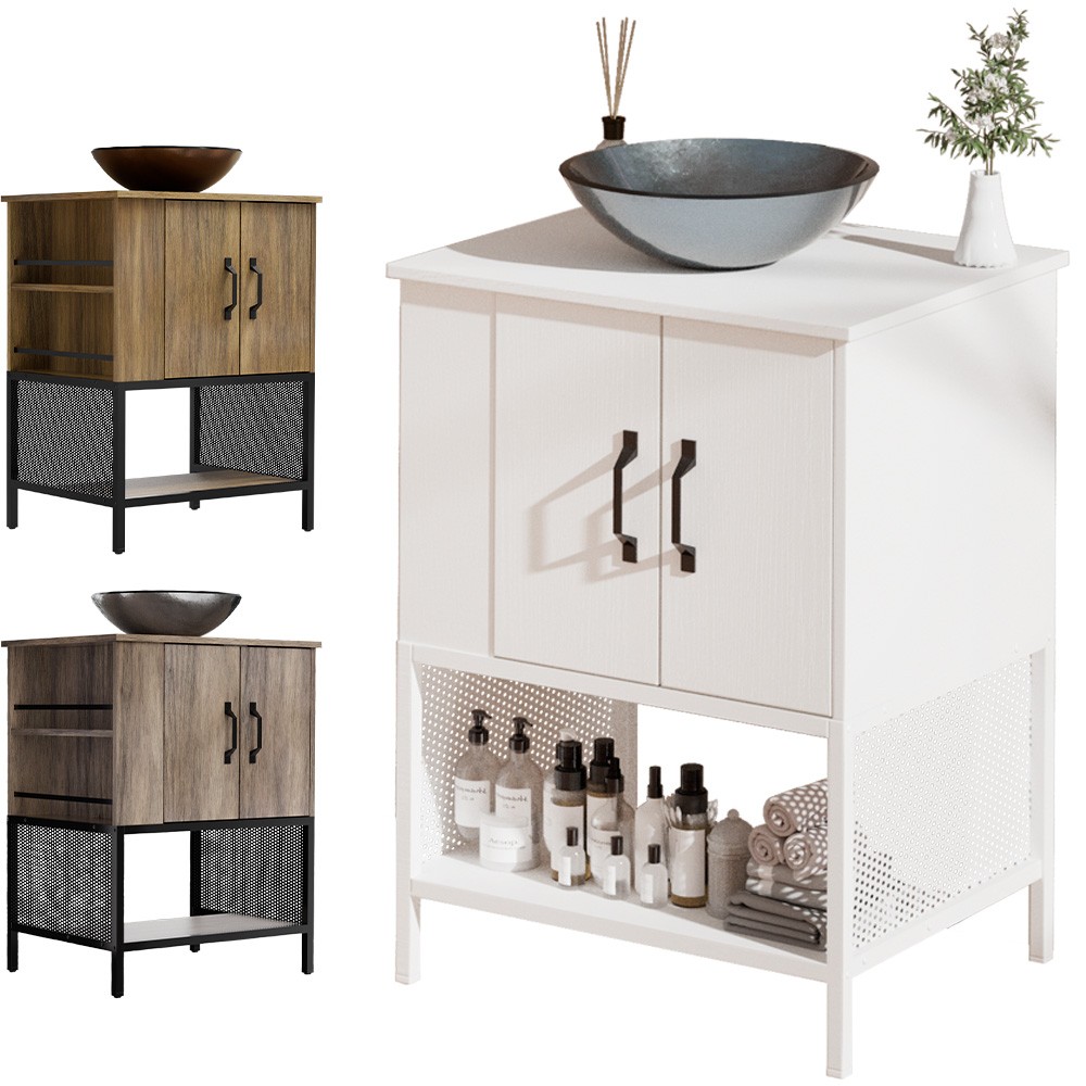 24″/36″/48″ Bathroom Vanity w/Sink Freestanding Storage Cabinet Drawer Barn Door