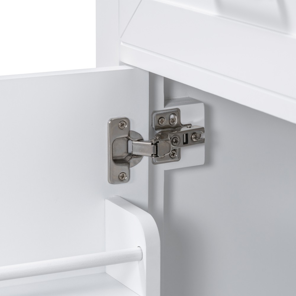 Vanity with Three Sliding Drawers and Shelves For Bathrooms Without Sinks
