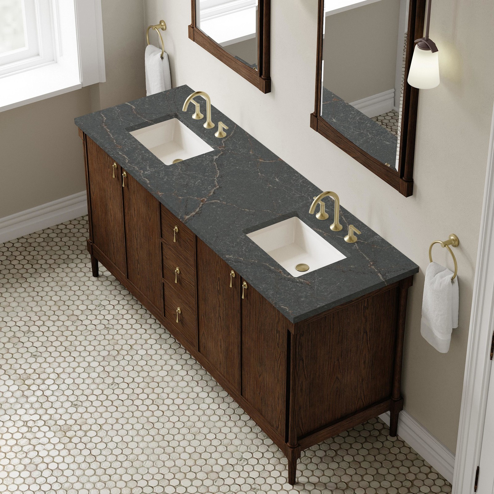 James Martin Vanities D680-V72-3PBL Kinnsden 72″ – Sable Oak