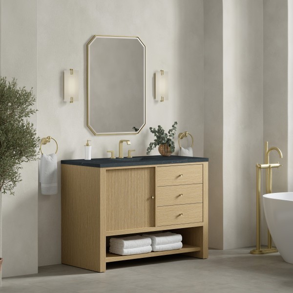 48″ James Martin Marigot D404-V48-SWO-3CSP Vanity Cabinet Charcoal Soapstone Top