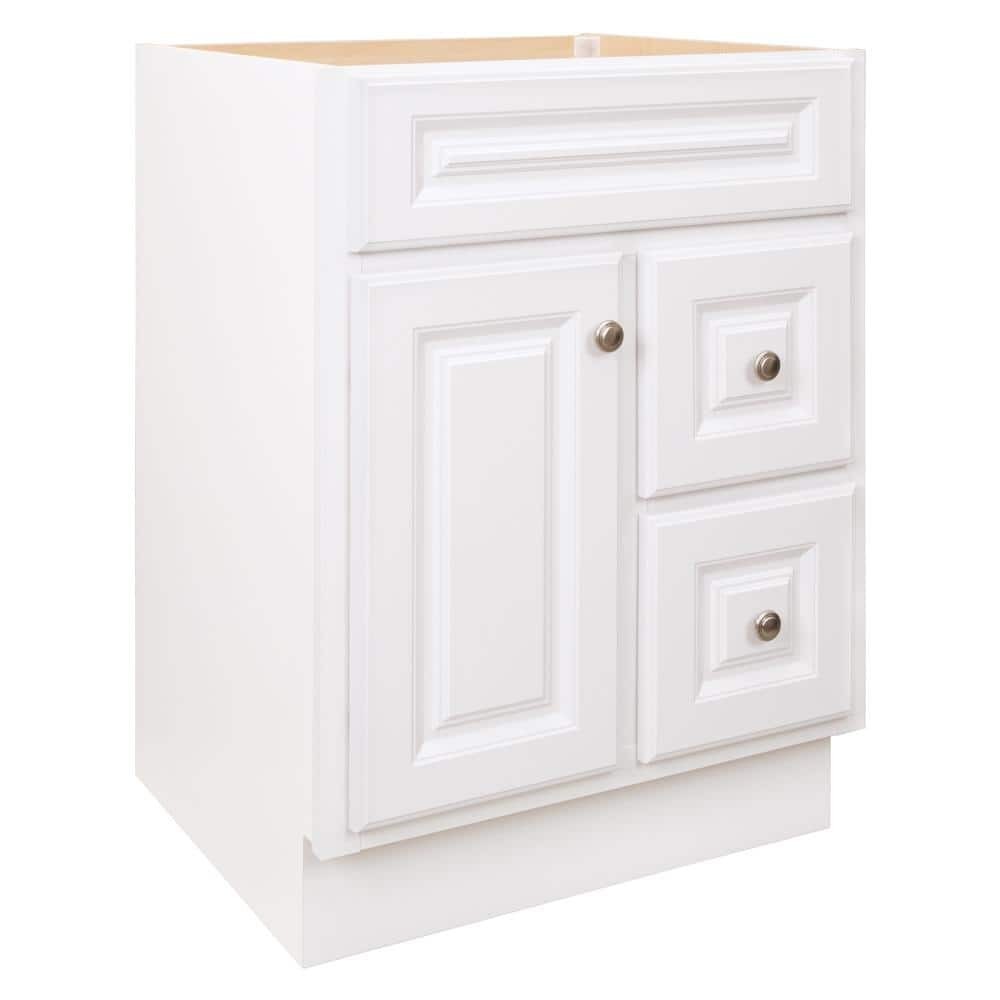 Hampton 24 in. W x 21 in. D x 33.5 in. H Bath Vanity Cabinet without Top in Whit