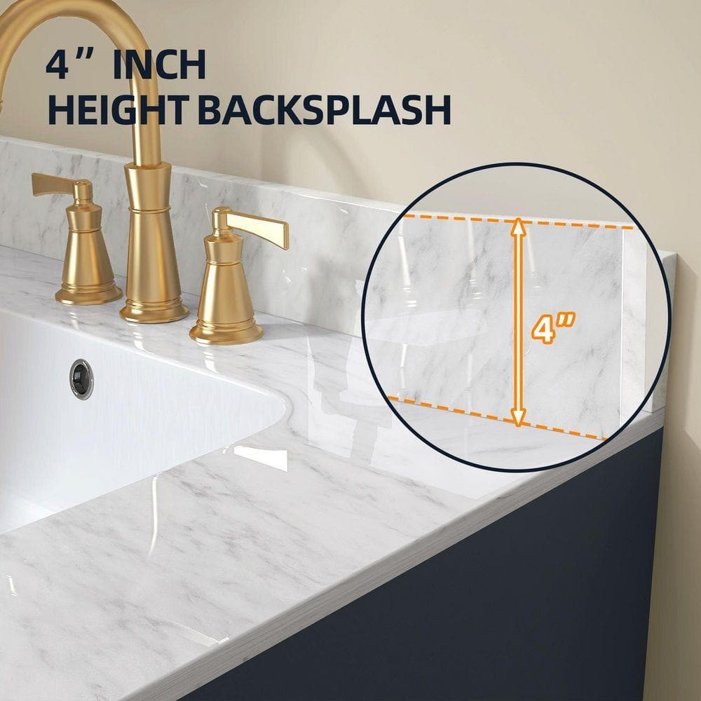 NTQ 43″ W Real Marble Vanity Backsplash Carrara White