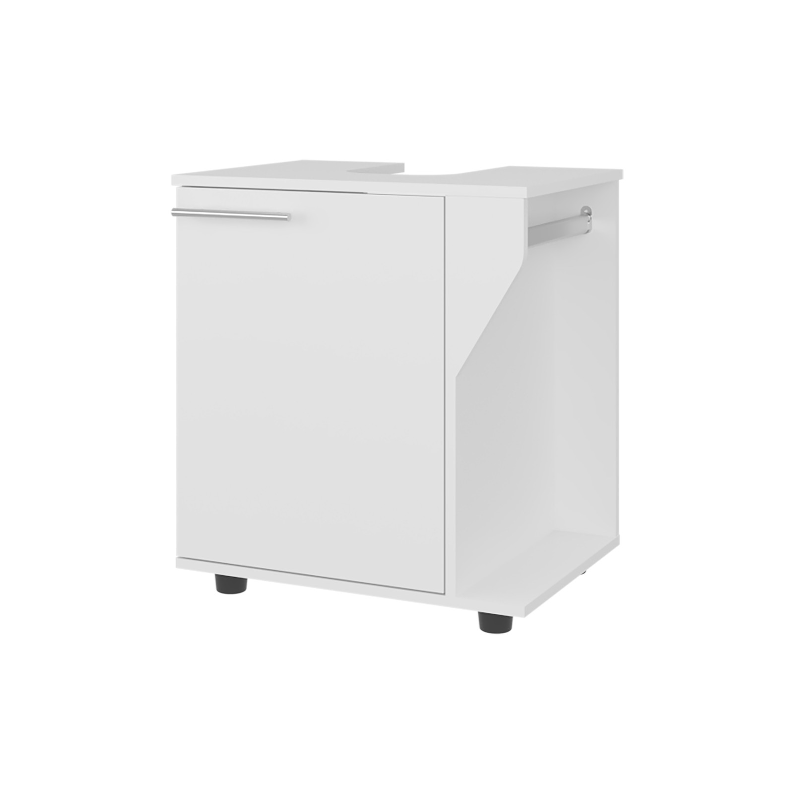 Under Sink Storage 24.4″ H, 1 Door, 2 Shelves, 4 Legs, White – Bathroom