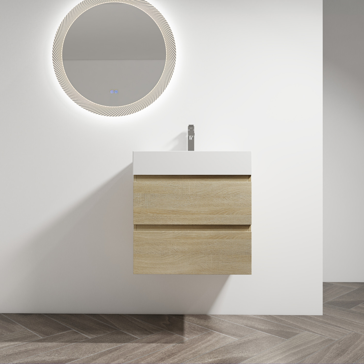 24″ 30″ 36″ Wall Mounted Bathroom Vanity w/Sink, Floating Bath Cabinet,2 Drawers