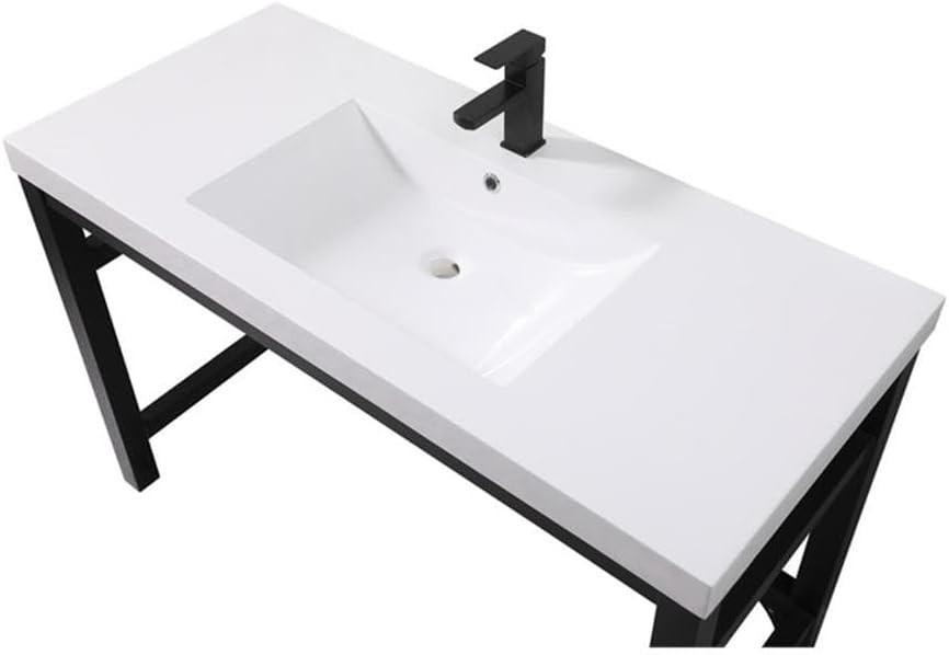 Elegant Lighting VF14548BK Ada Compliant Single Bathroom Metal Vanity in Black