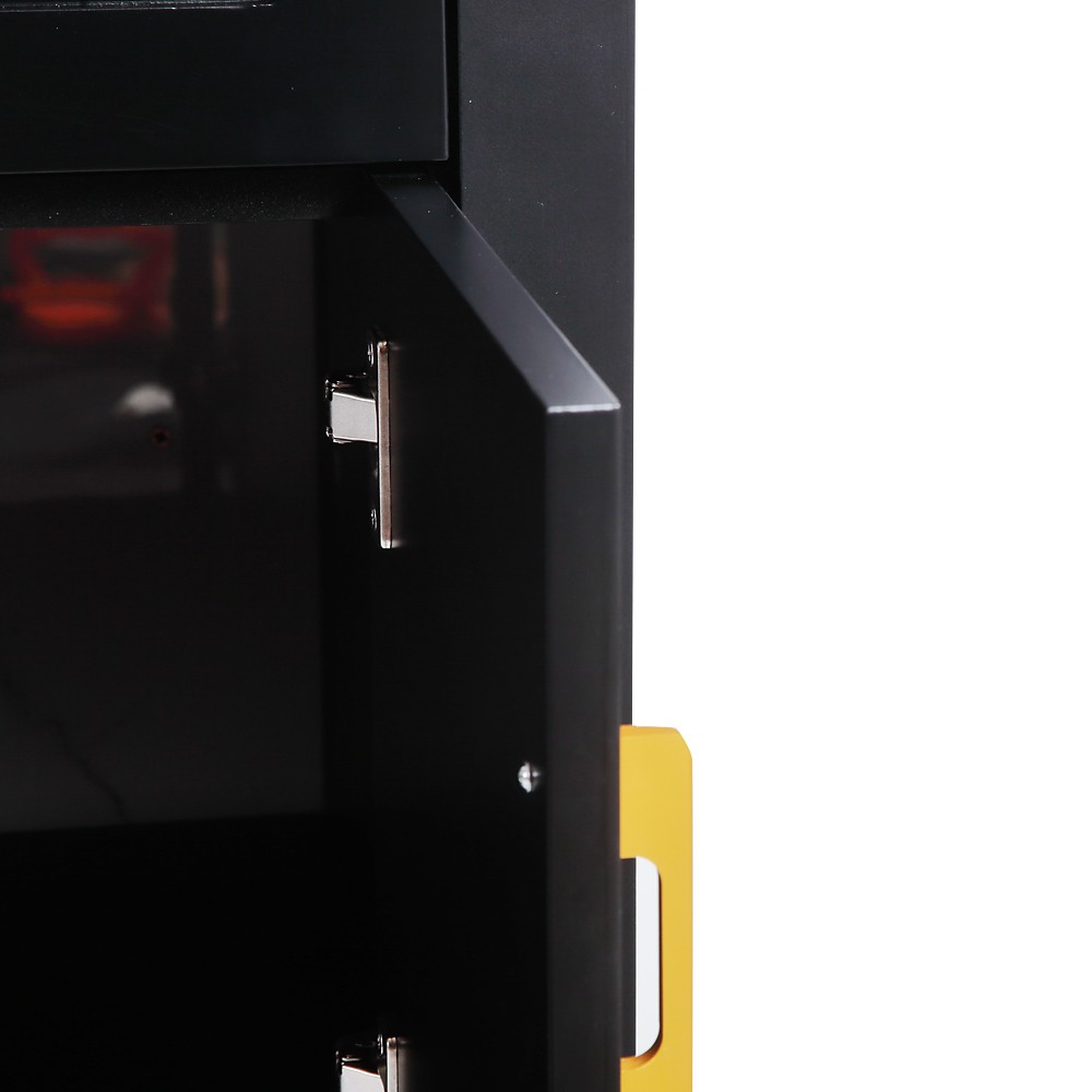 48 Inch Black Bathroom Vanity with Resin Sink and Soft Close Doors
