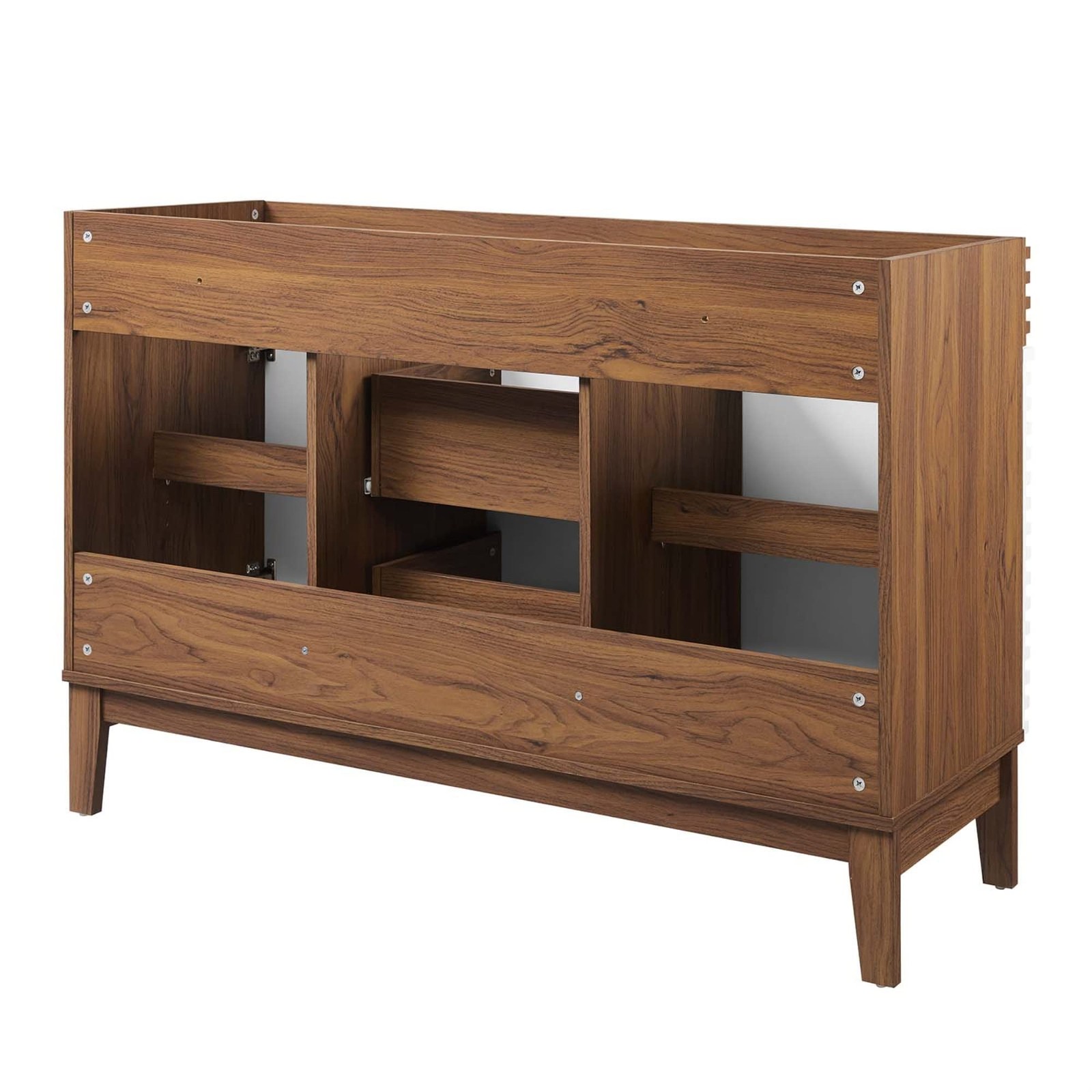 Modway Render 47″ MDF and Particleboard Bathroom Vanity Cabinet in White/Walnut