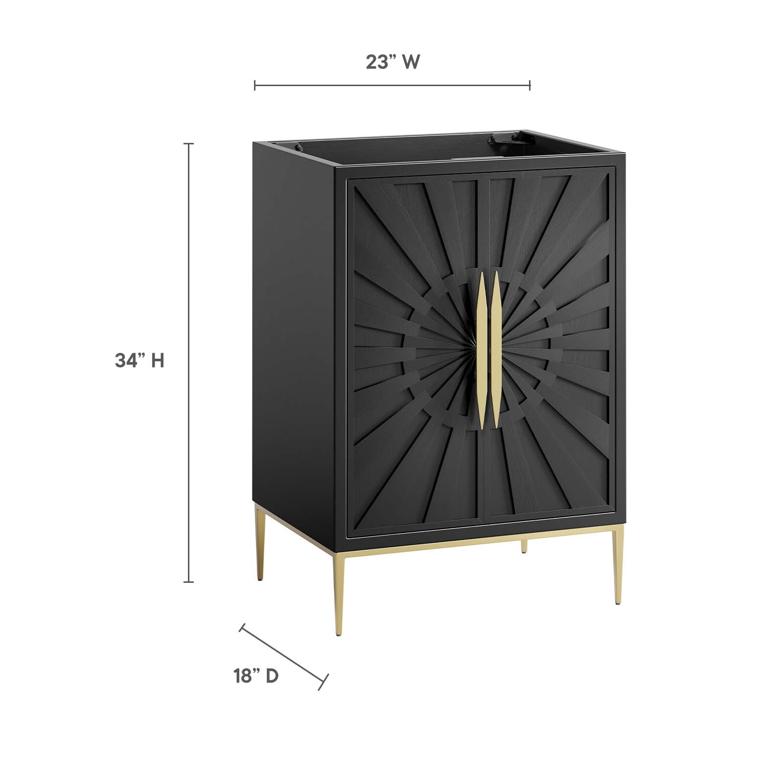 Modway Awaken 24″ Bathroom Vanity Cabinet in Black – Sink Basin Not Included