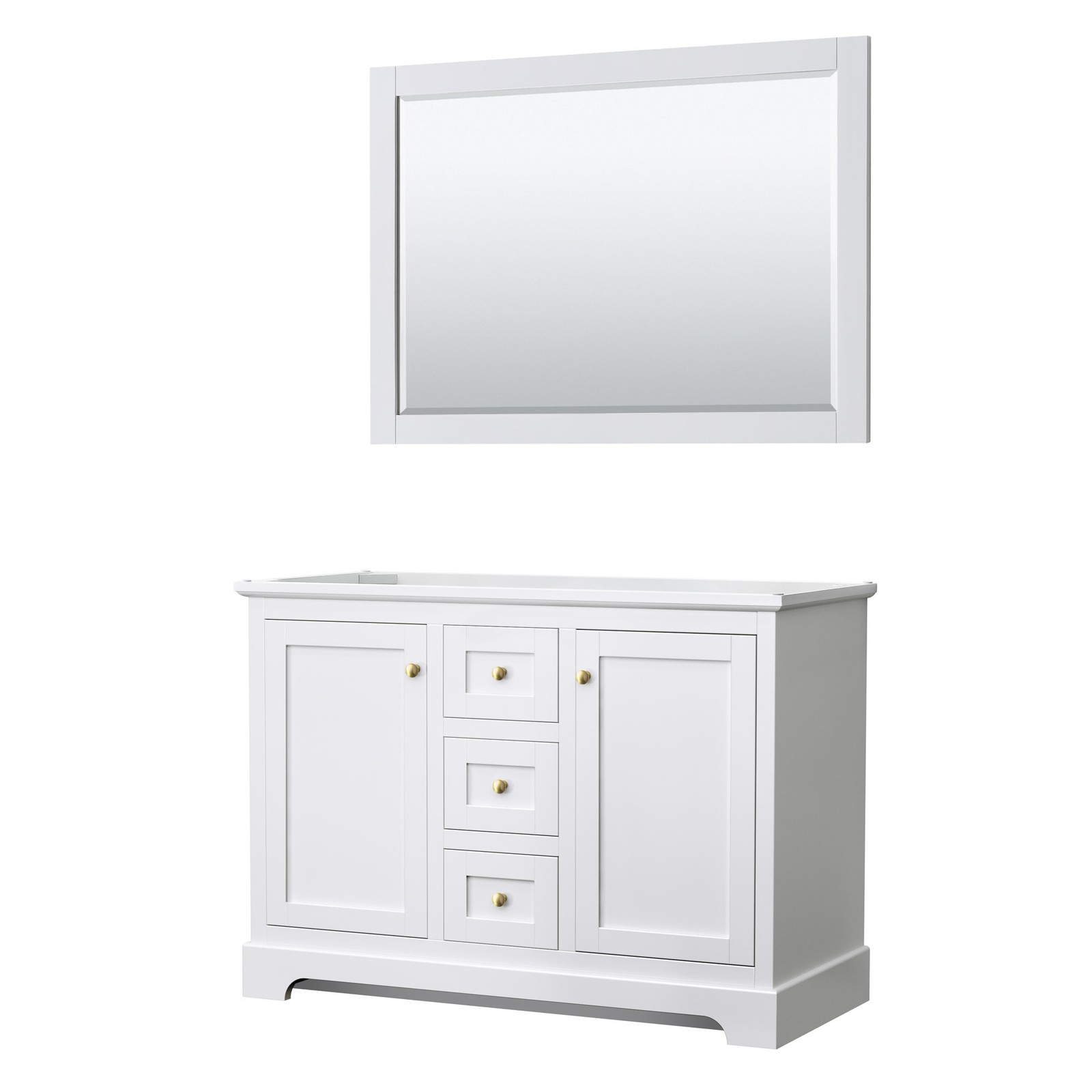 Wyndham Collection WCV232348DCXSXXM46 Avery 48″ Single – White / Brushed Gold