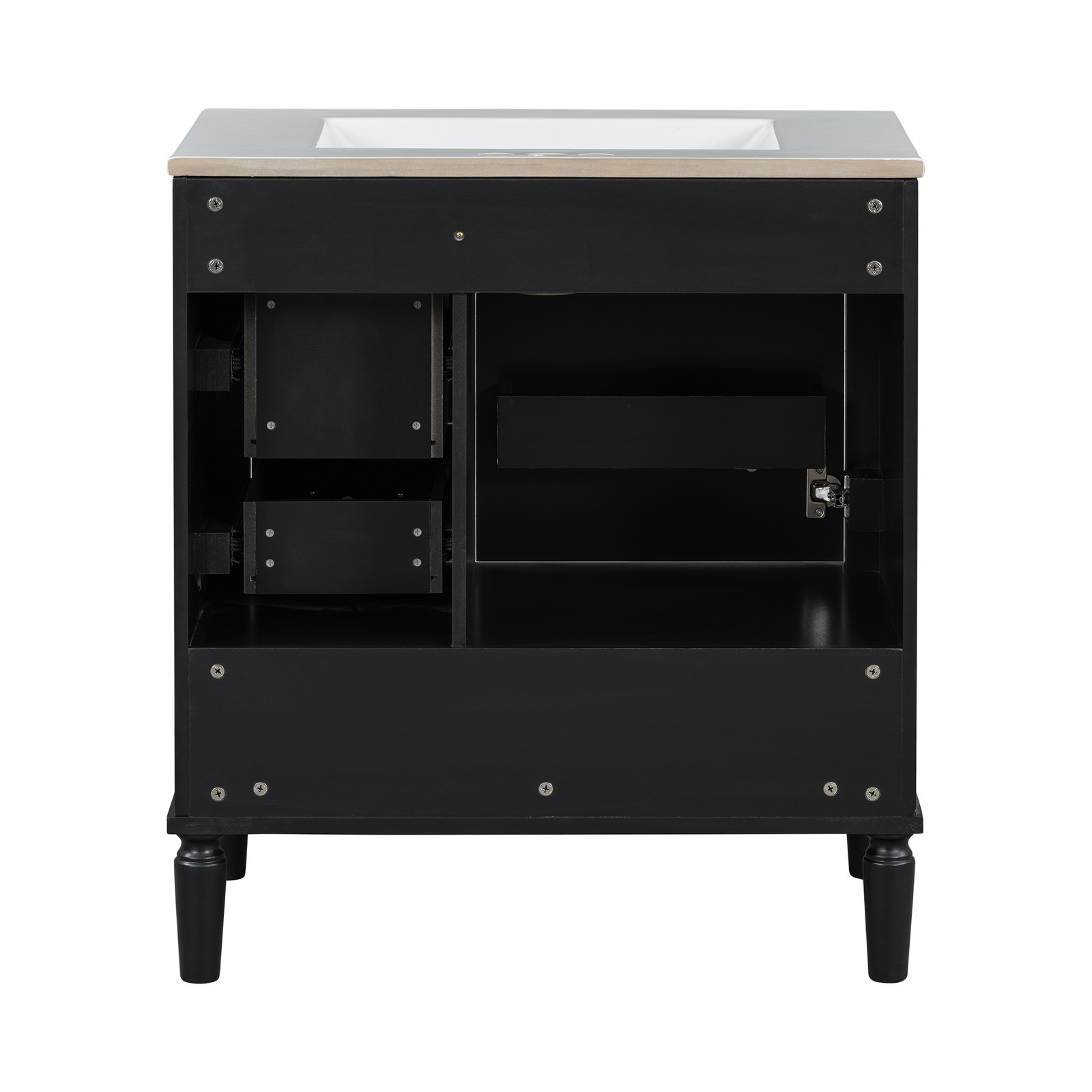 30″ Bathroom Vanity Set Floor Standing Bathroom Storage Cabinet w/Three Drawers