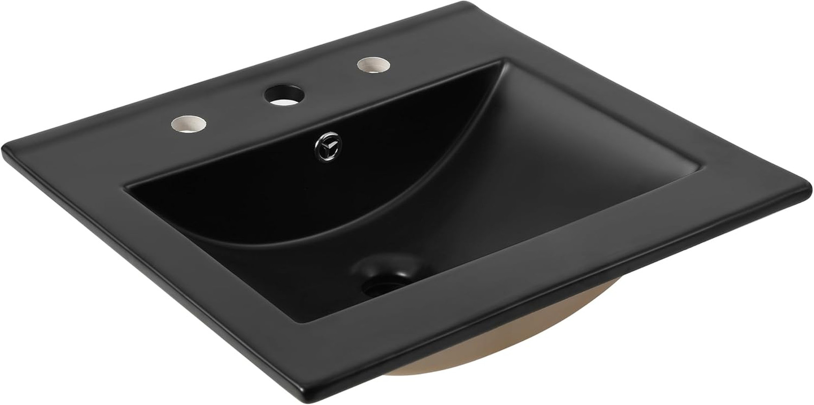 Ancillary 20 In. W X 18.25 In. D Ceramic Vanity Sink Top with 3-Hole Rectangular