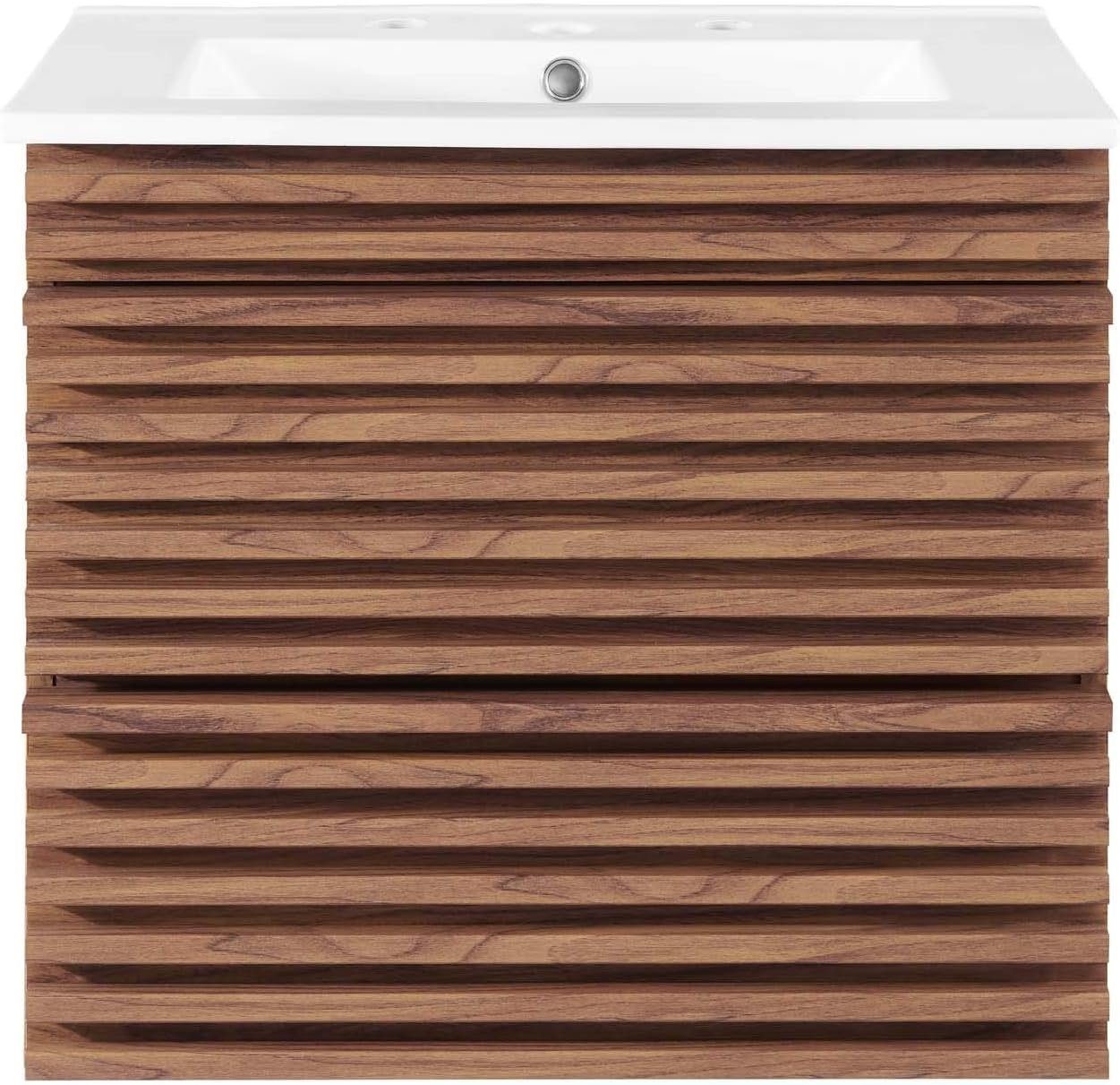 Modway Render 24″ Mid-Century Floating Bathroom Vanity