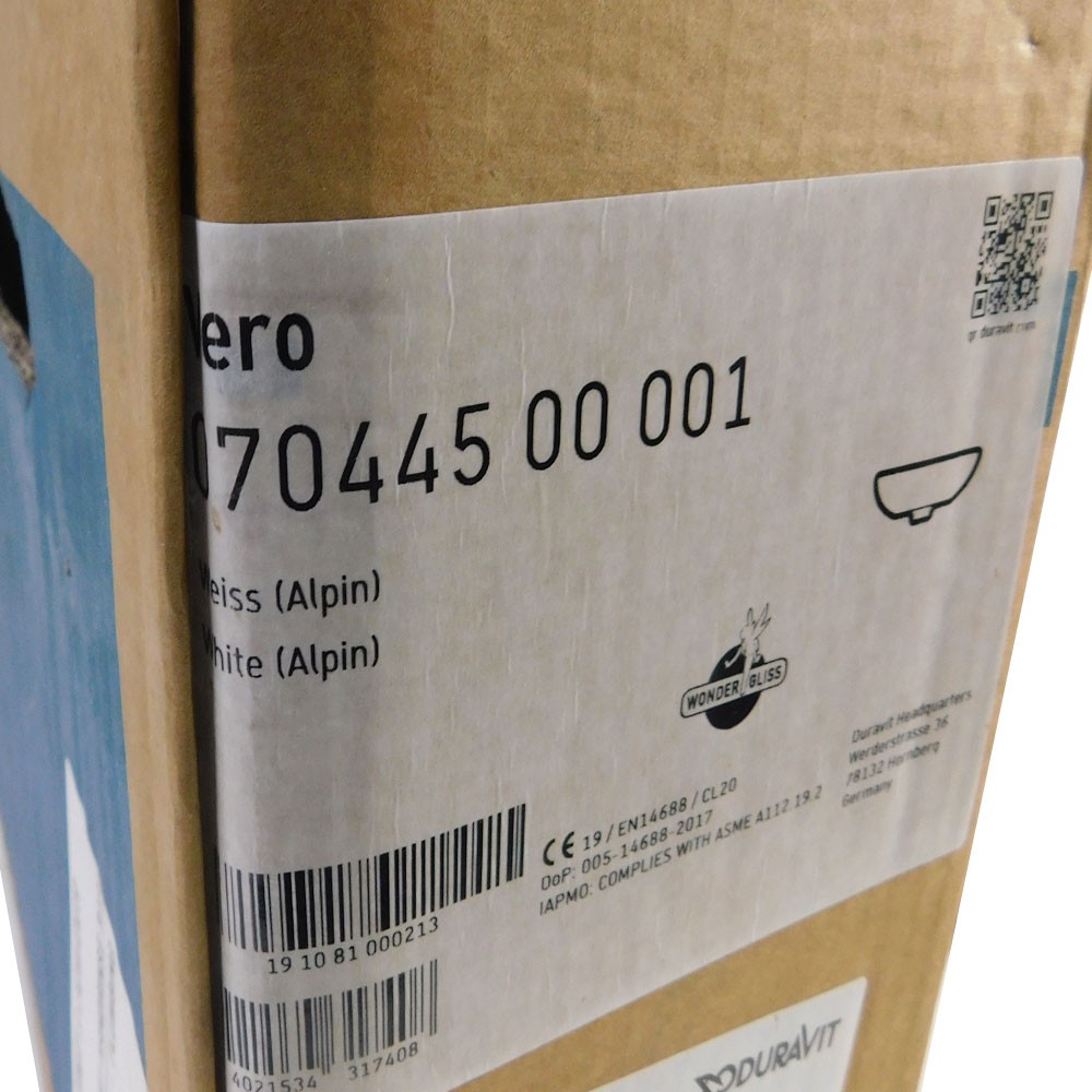 NEW Duravit Vero 07044500001 White Furniture Handrinse Basin w/Overflow 17 3/4″