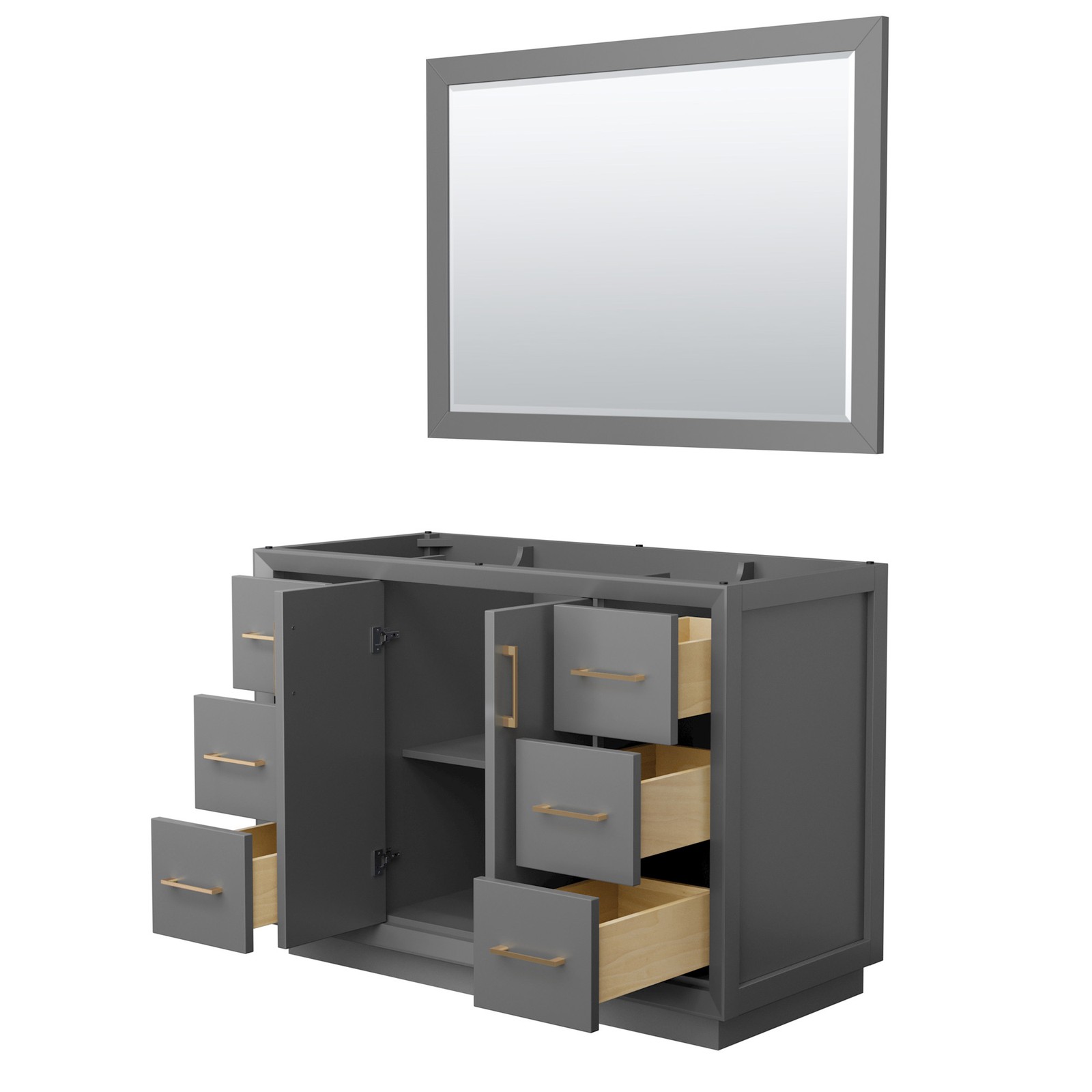 Wyndham Collection WCF414148S-CXSXX-M46 Strada 47″ Single – Dark Gray / Matte