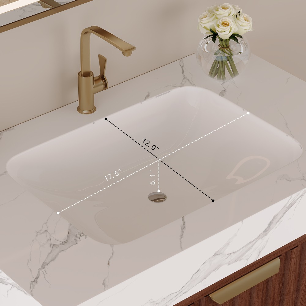 30″ Walnut Wall Mount Floating Bathroom Vanity Sintered Stone Top Ceramic Sink