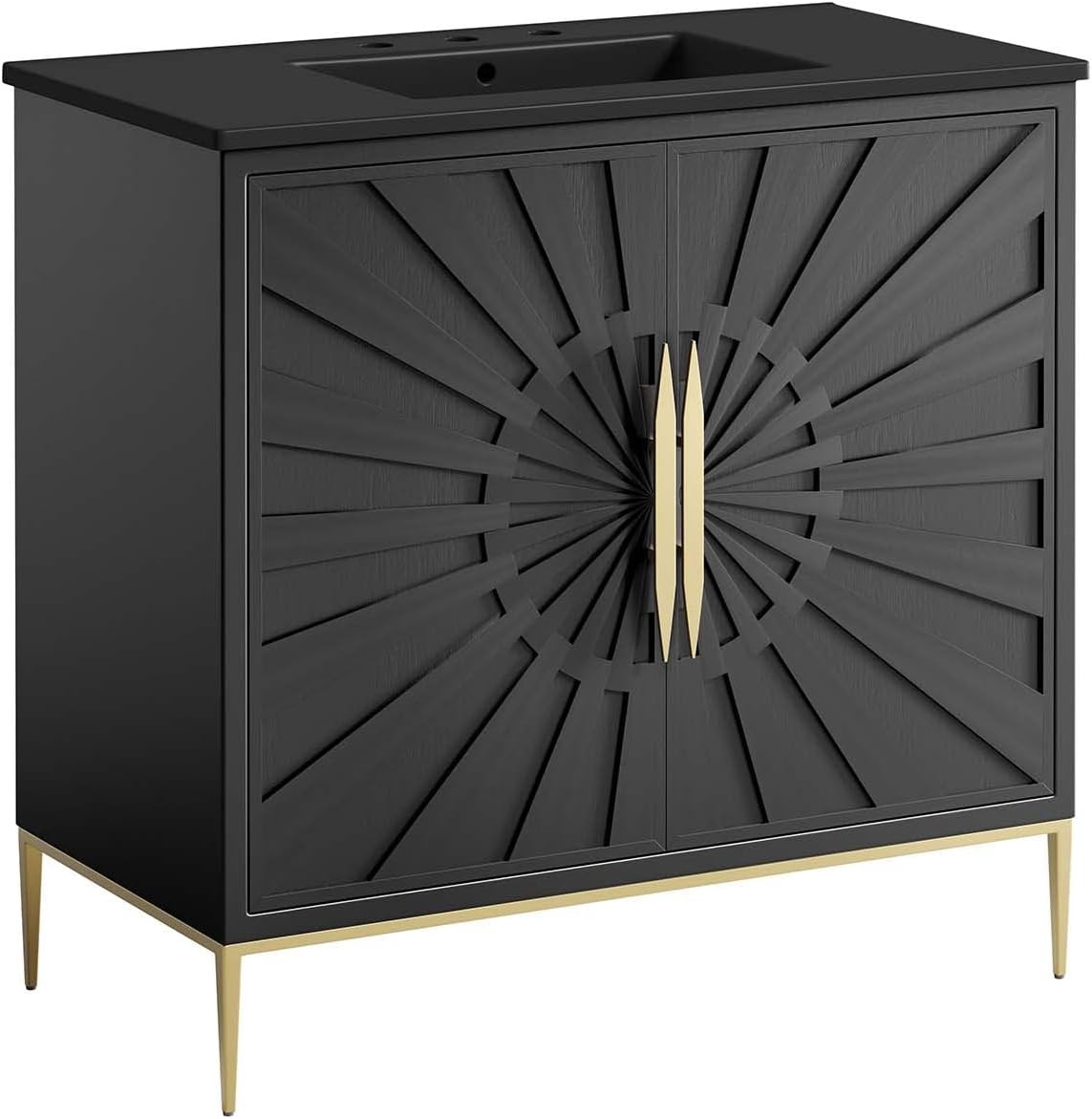 Elegant 36″ Black Awaken Bathroom Vanity Cabinet for Modern Spaces
