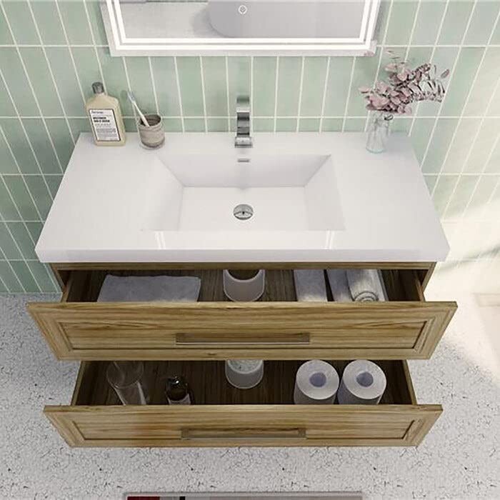 42″ Bathroom Vanity Cabinet with Sink MDF Wall Mounted Vanity And Drawers