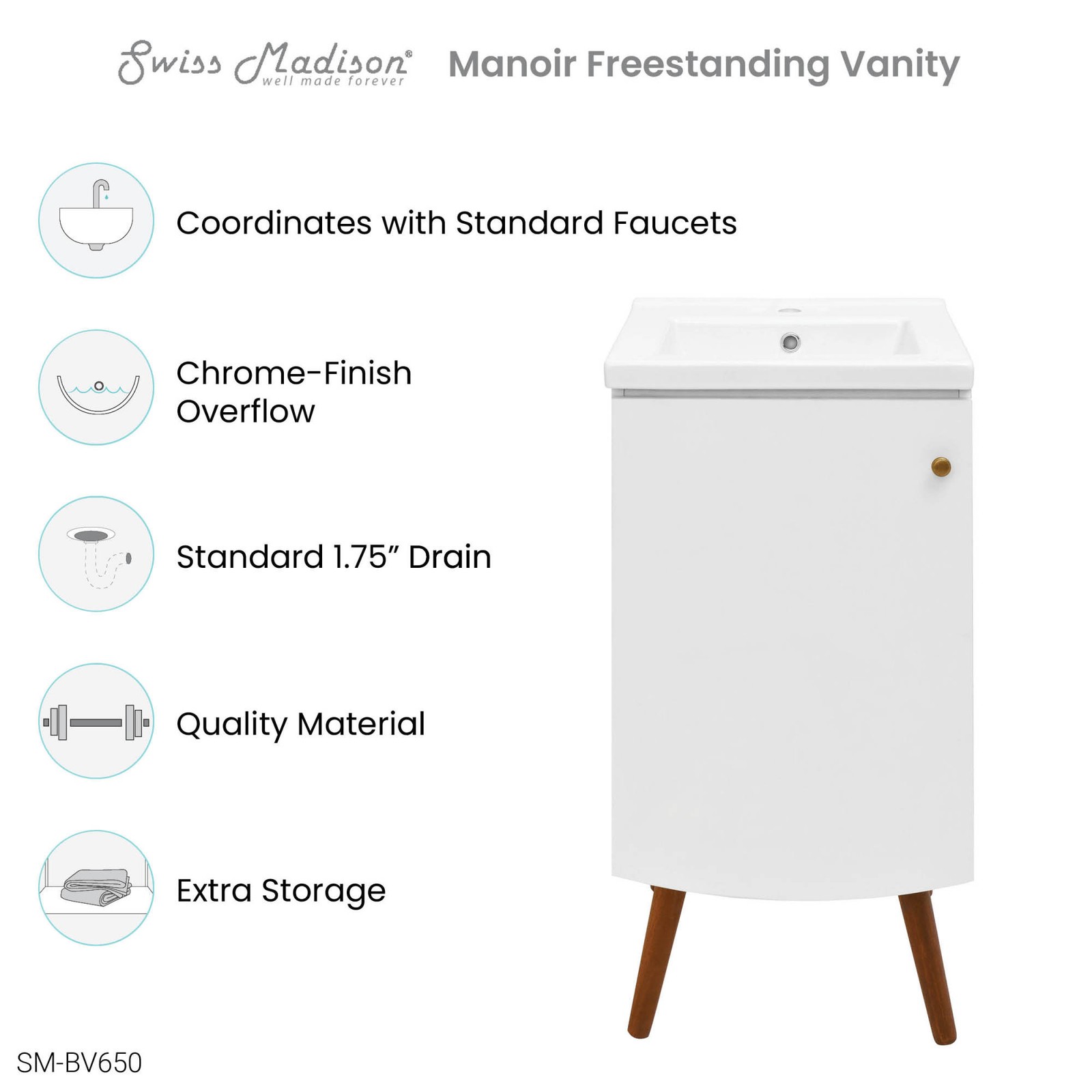 Swiss Madison SM-BV650 Manoir 18″ – White