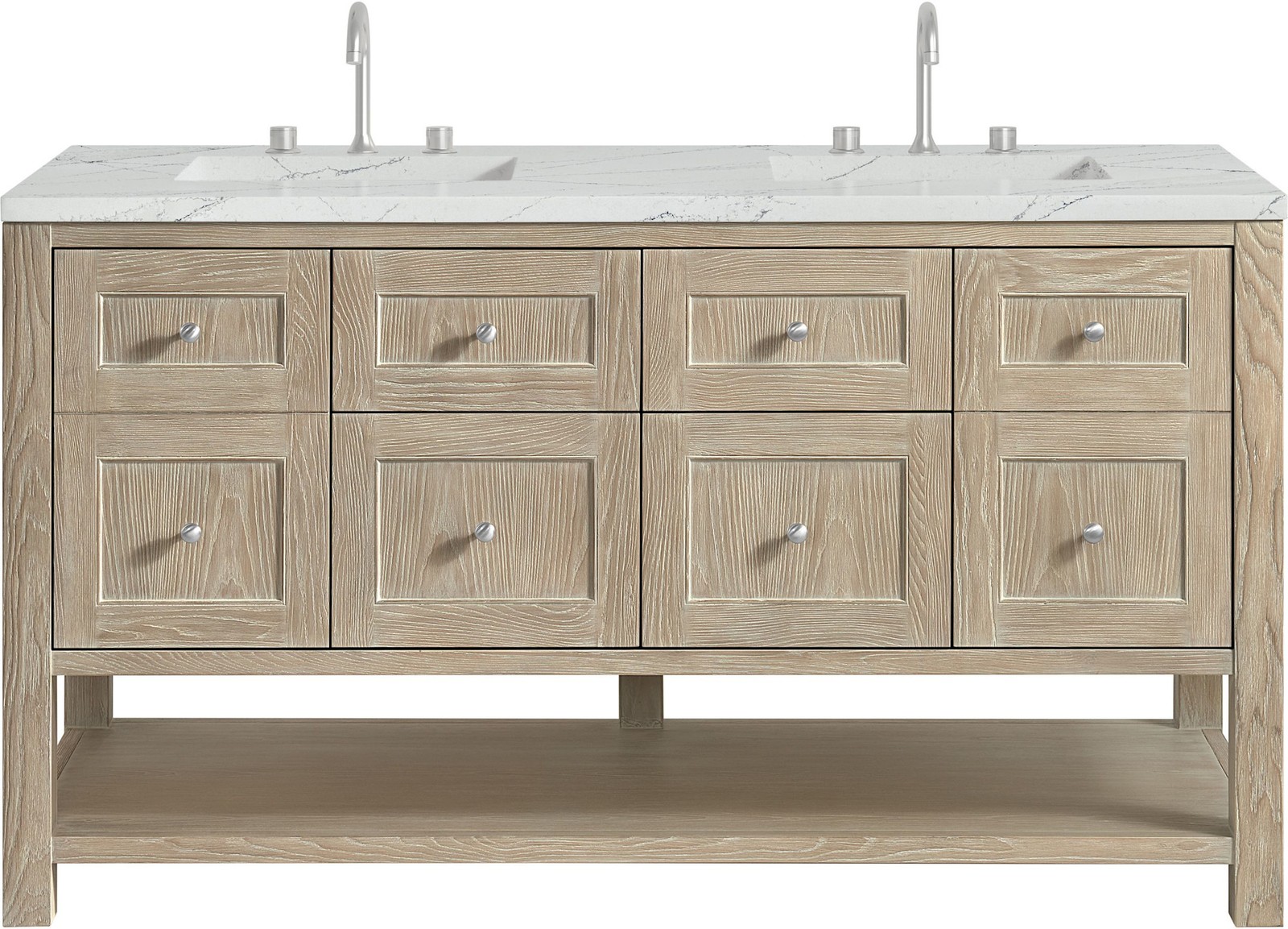 James Martin Vanities 330-V60D-FENC Breckenridge 60″ – Whitewashed Oak