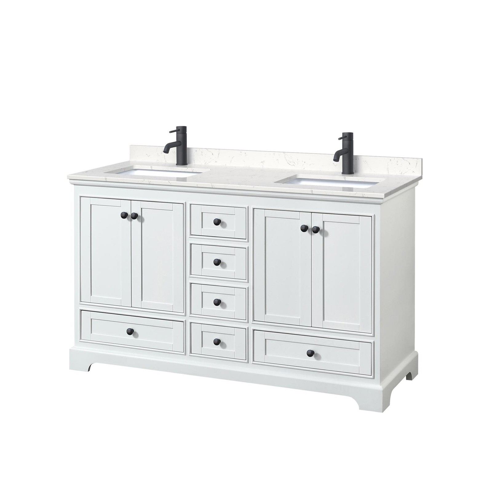 Wyndham Collection WCS202060D-VCA-MXX Deborah 60″ – Dark Gray / White Cultured