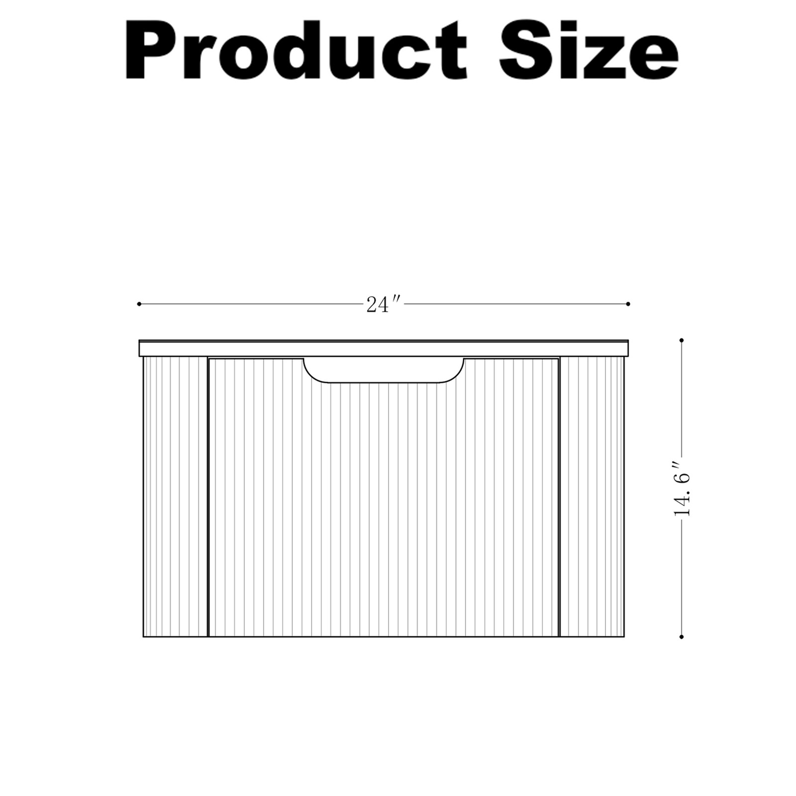 24″ Wall-Mounted Floating Bathroom Vanity with White Ceramic Basin Walnut