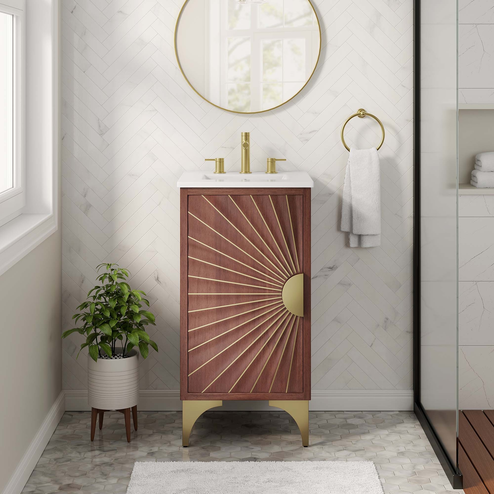 Daylight 18″ Bathroom Vanity in White Walnut