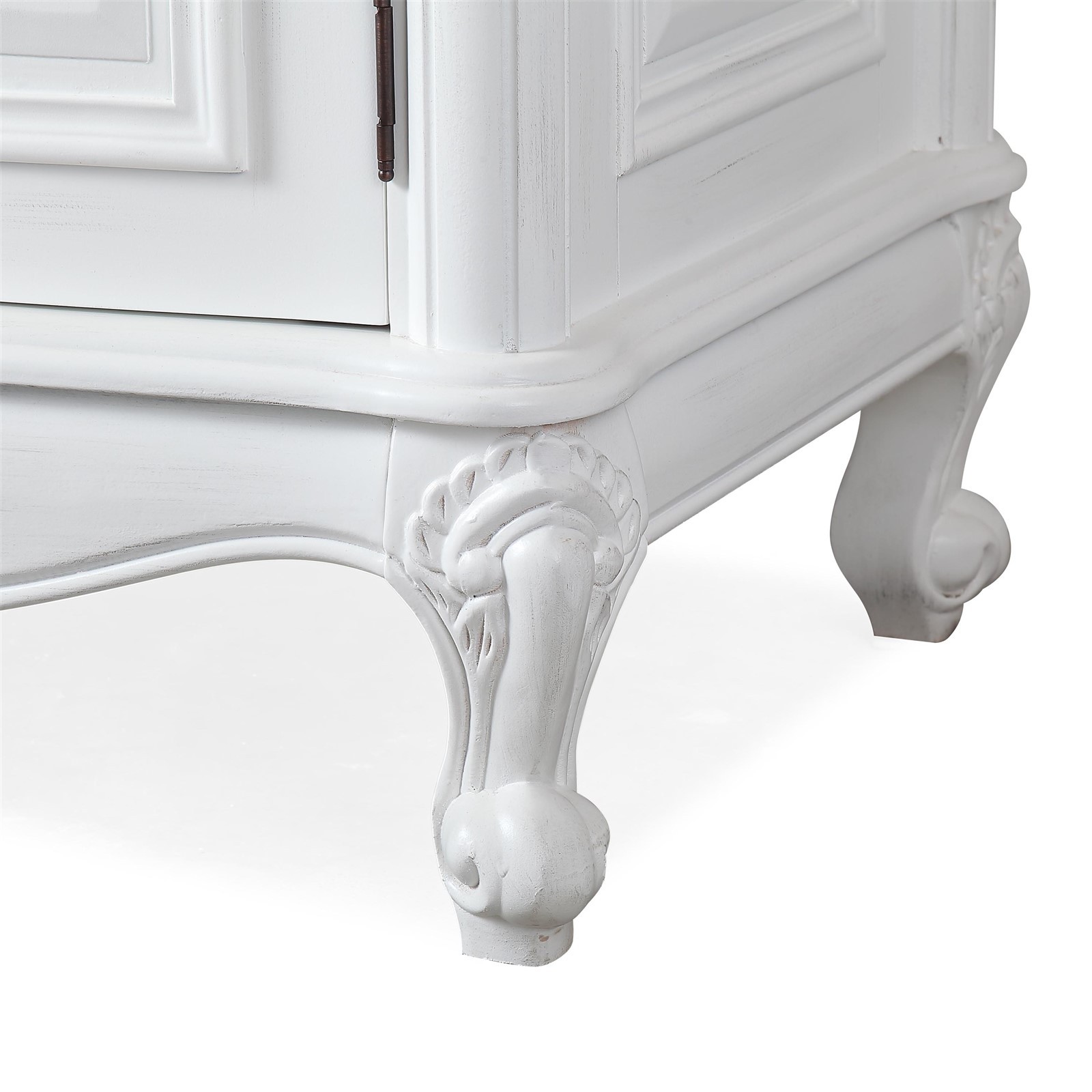 60″ Single Sink Cabinet Carrara White Marble Stone Top White Bathroom Vanity