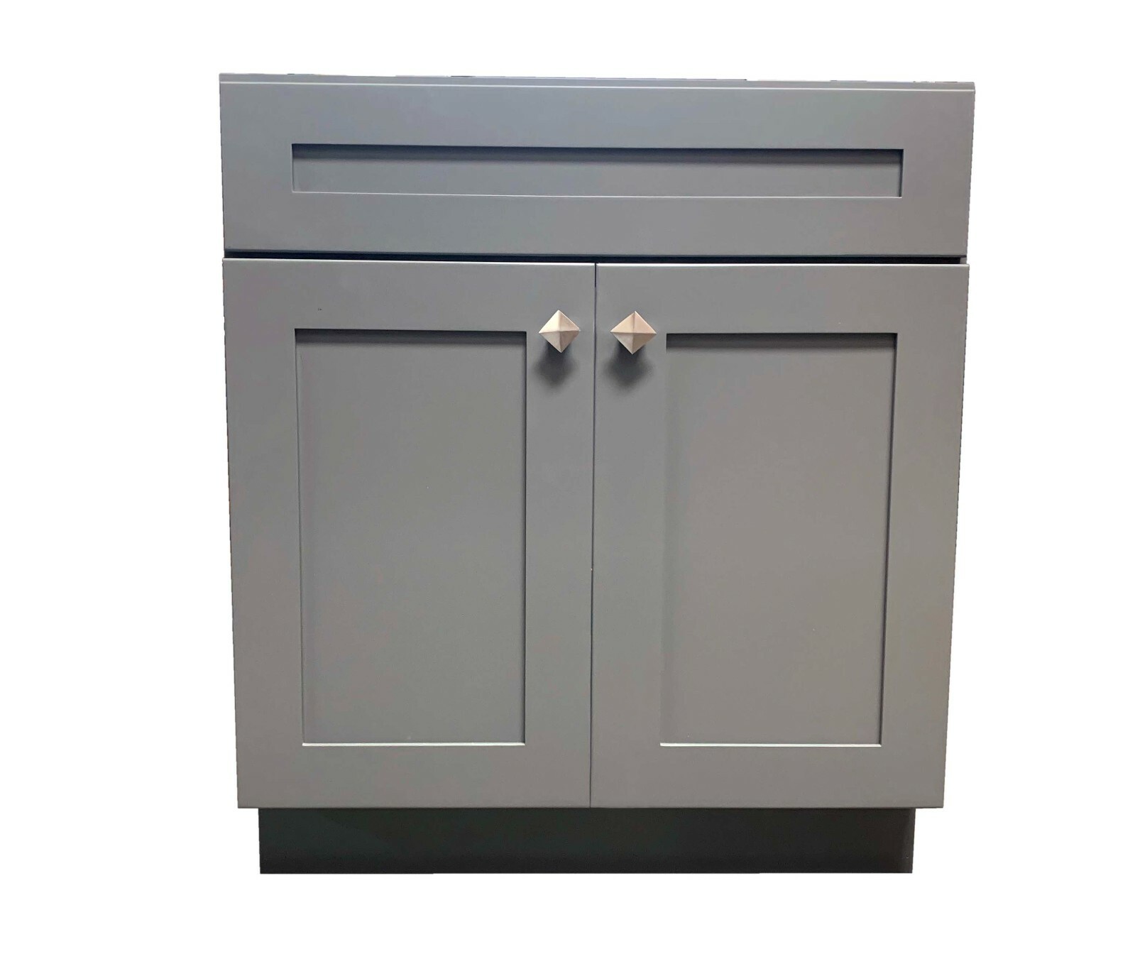 30″ Grey Shaker Single Bathroom Vanity Base Cabinet 30″ W x 21″ D x 34.5″H
