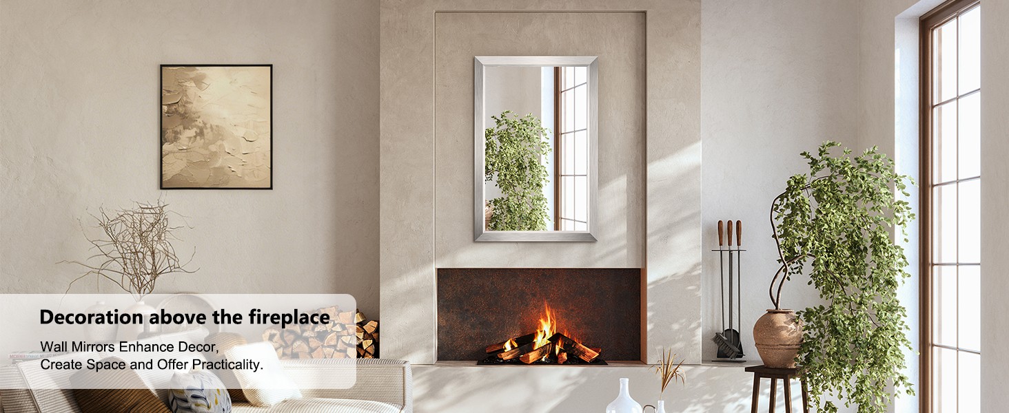 Bathroom Wall Vanity Mirror for Over Sink(White,24x36Inch)